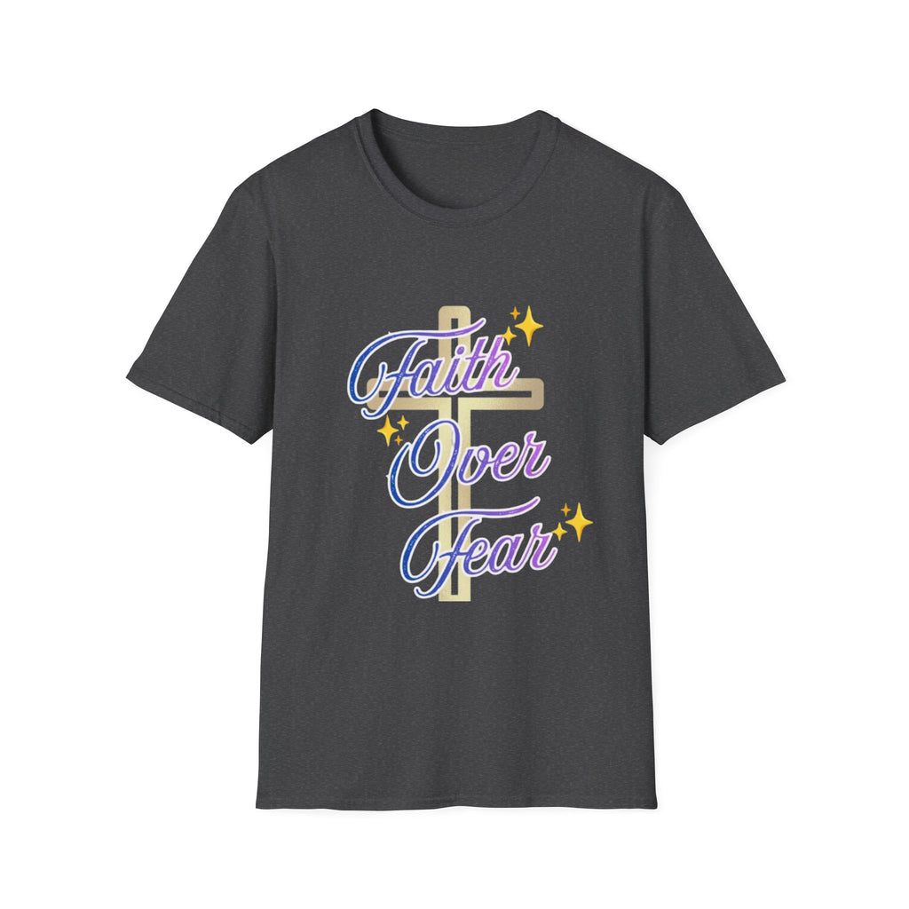 Faith Over Fear T-Shirt — Inspirational Christian Cross Tee