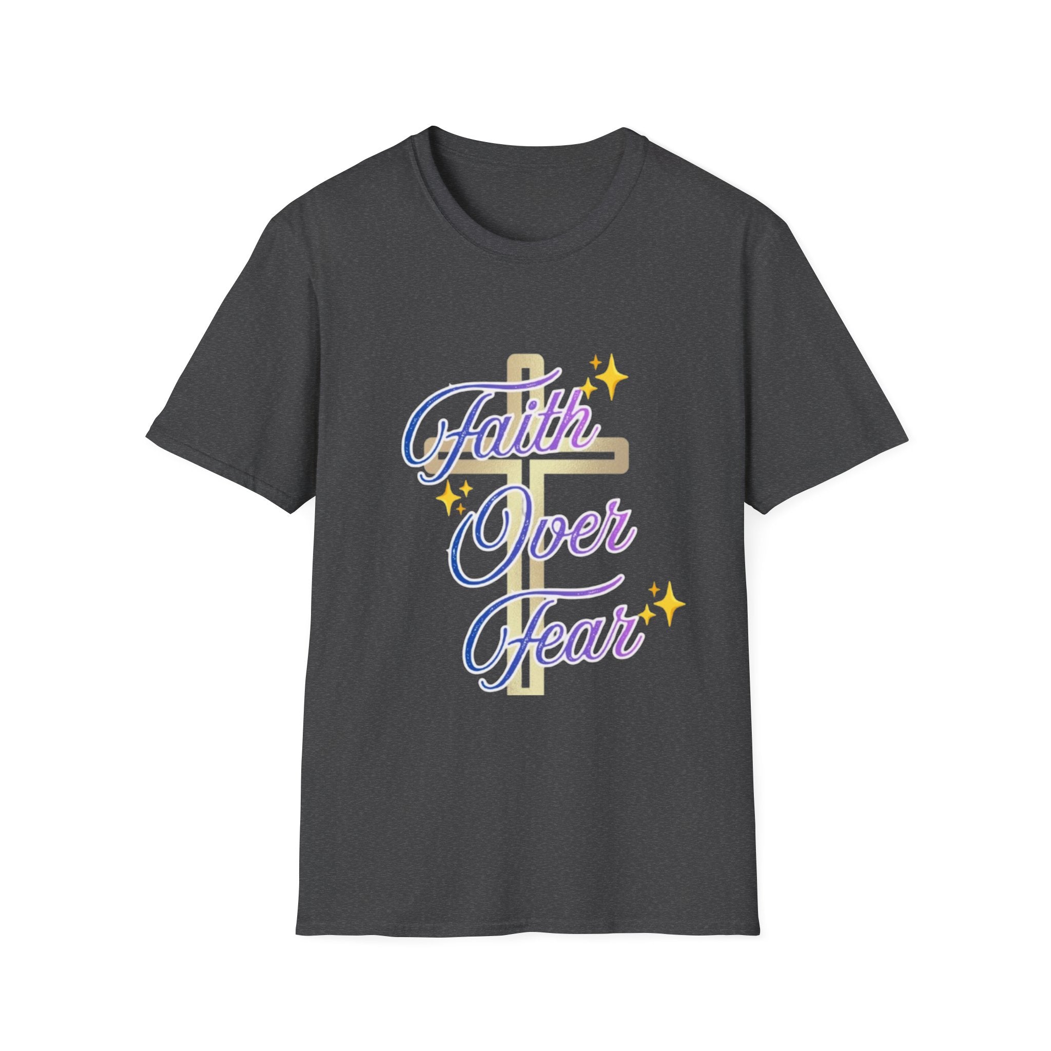 Faith Over Fear T-Shirt — Inspirational Christian Cross Tee