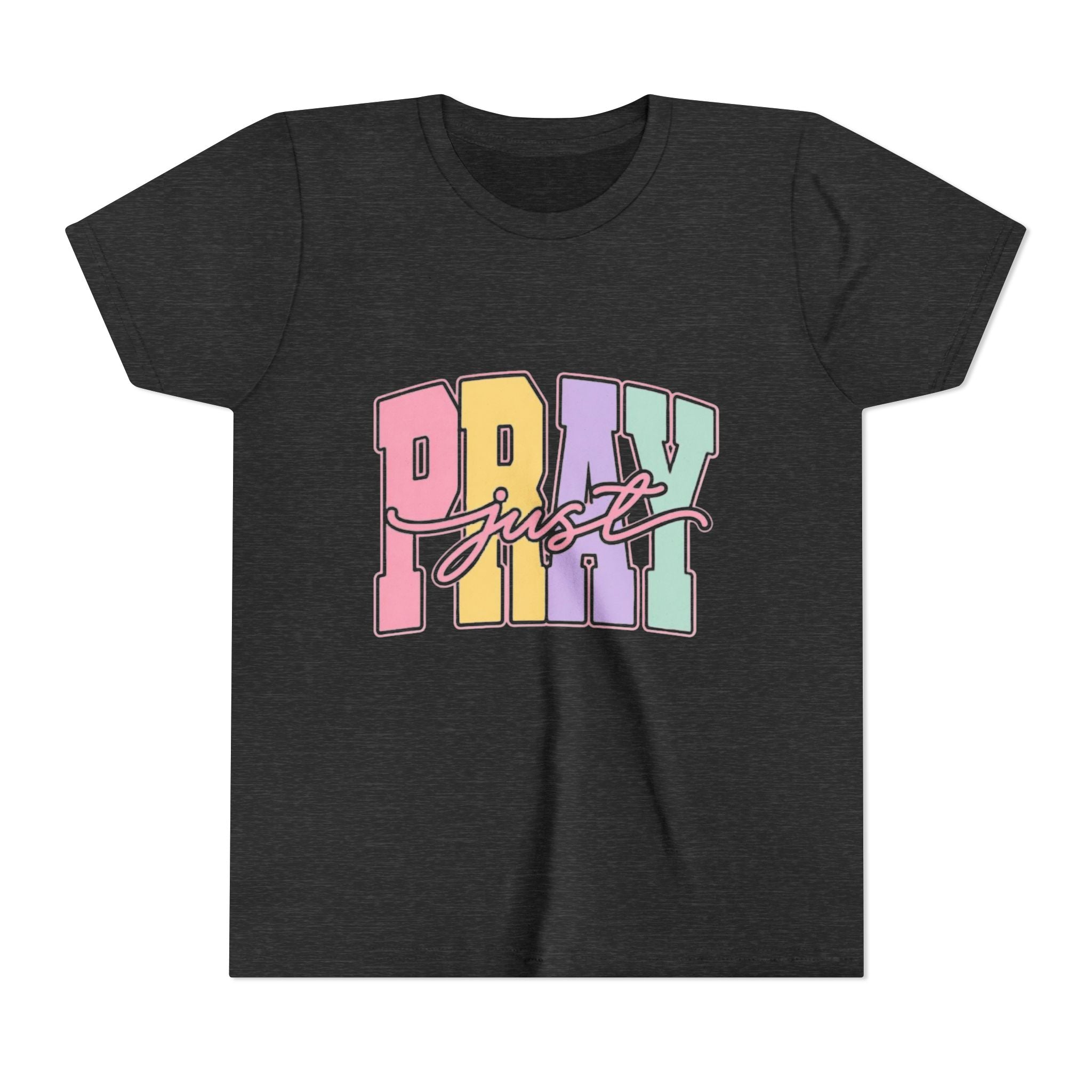 Youth Tee — "Just Pray" Pastel Graphic