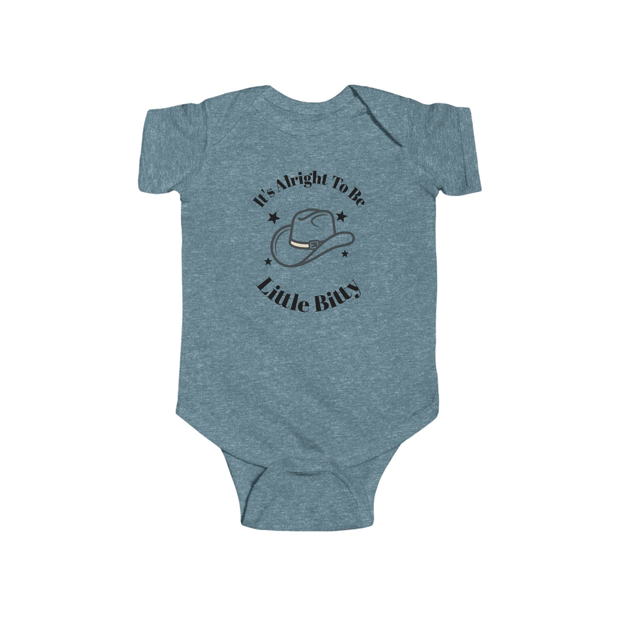Infant Bodysuit "It's Alright To Be Little Bitty" Cowboy Hat Baby Onesie