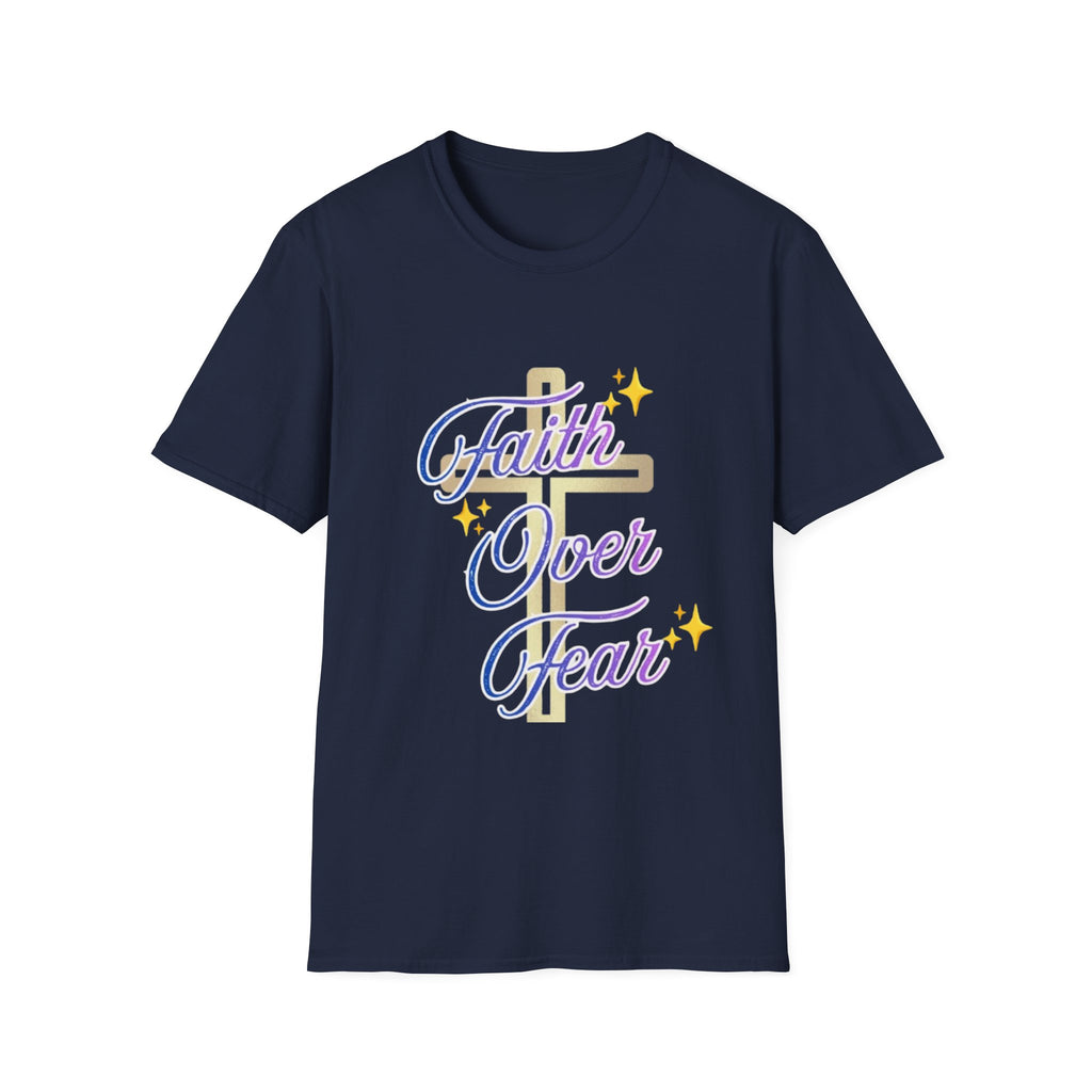 Faith Over Fear T-Shirt — Inspirational Christian Cross Tee