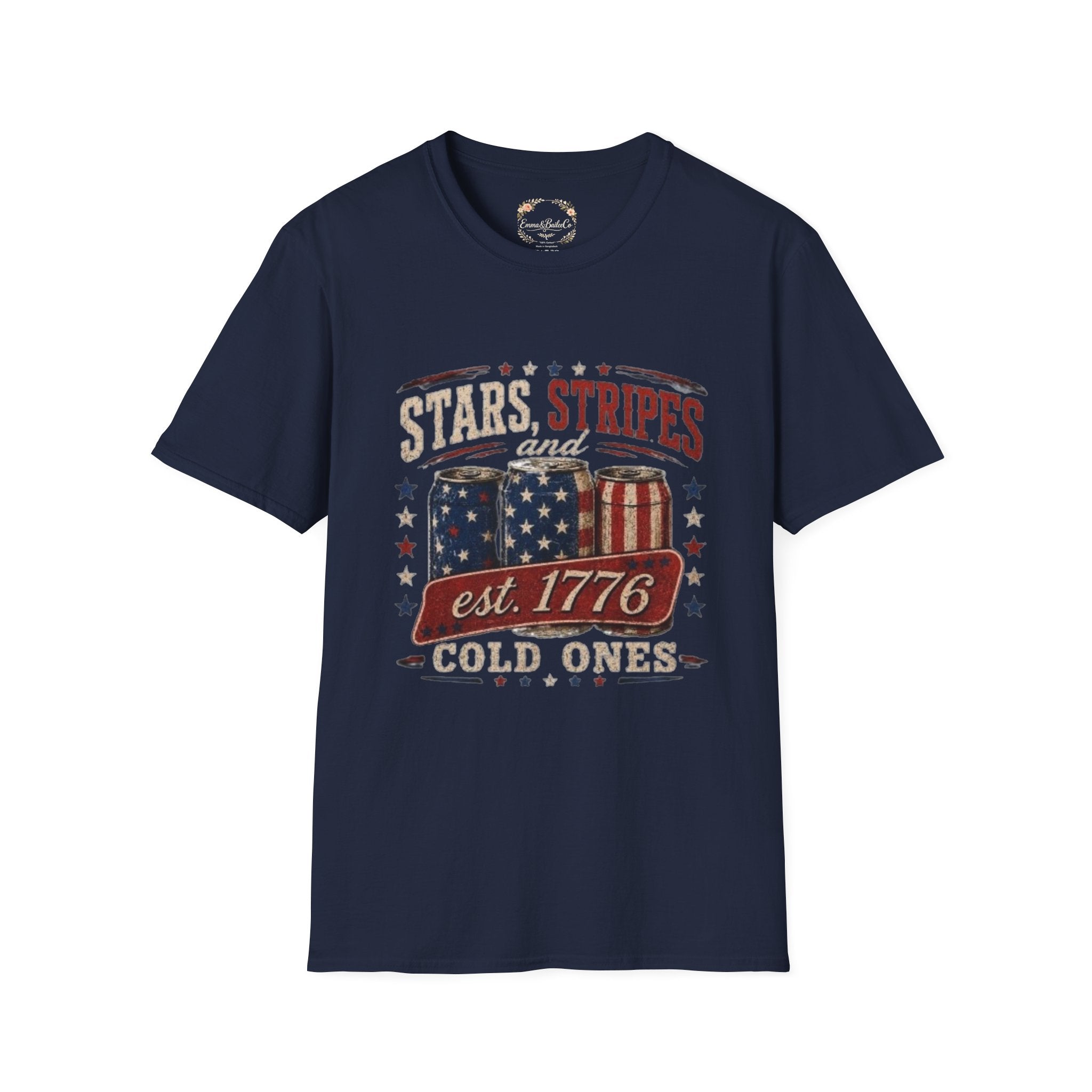 Stars, Stripes & Cold Ones T-Shirt — Vintage American Beer 1776 Tee
