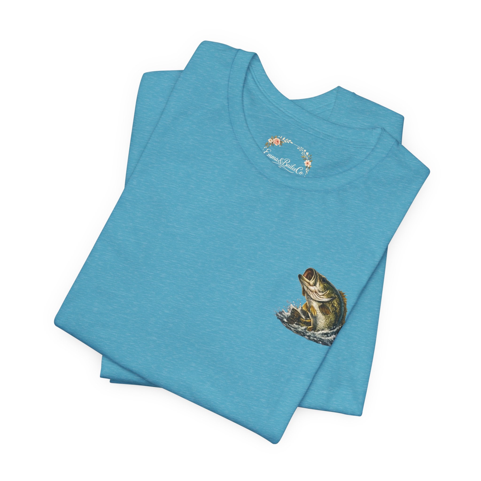Fishing T-Shirt — "Wishin I Was Fishin" Vintage Bass Graphic