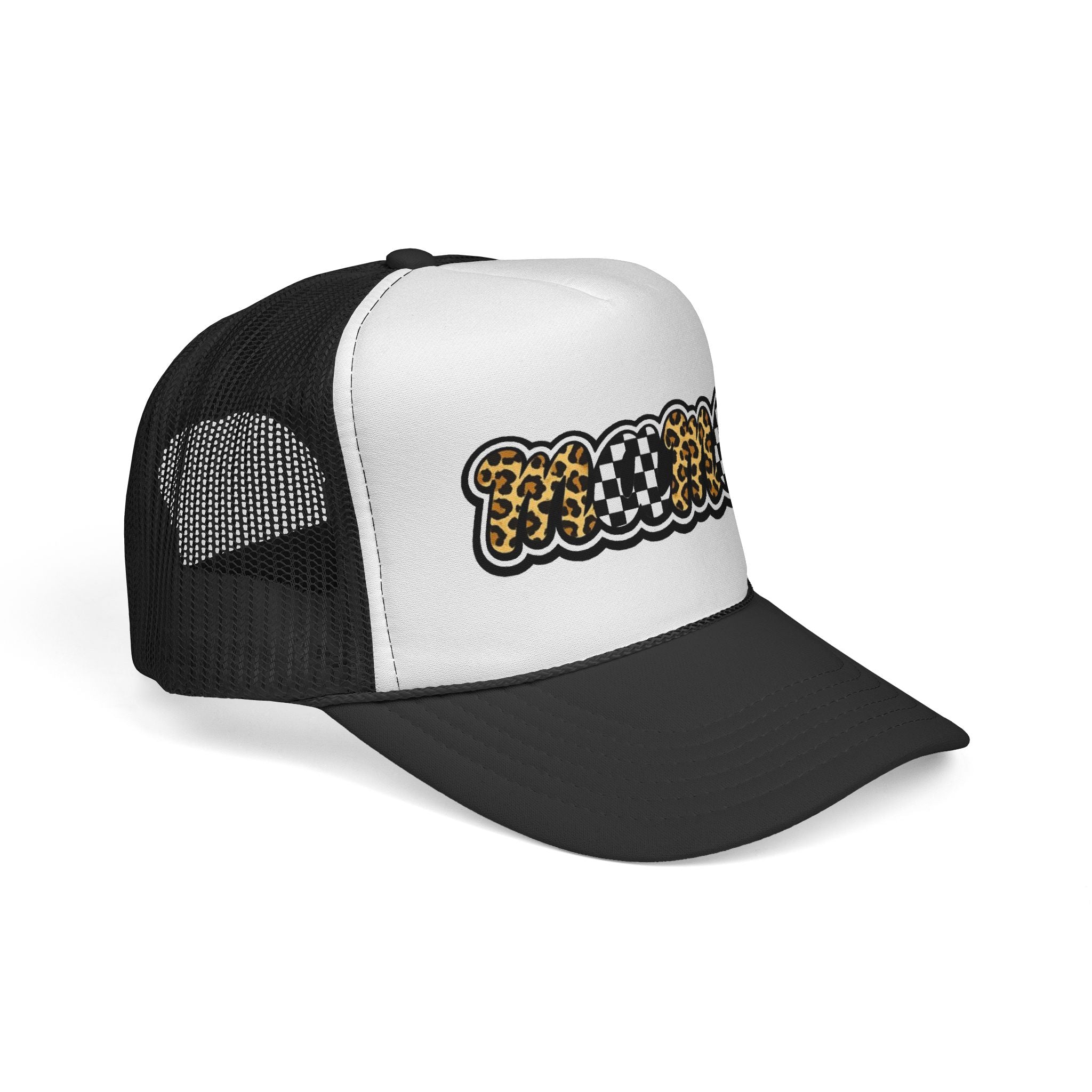 Trucker Cap — 'MAMMA' Leopard & Checker Patch Hat