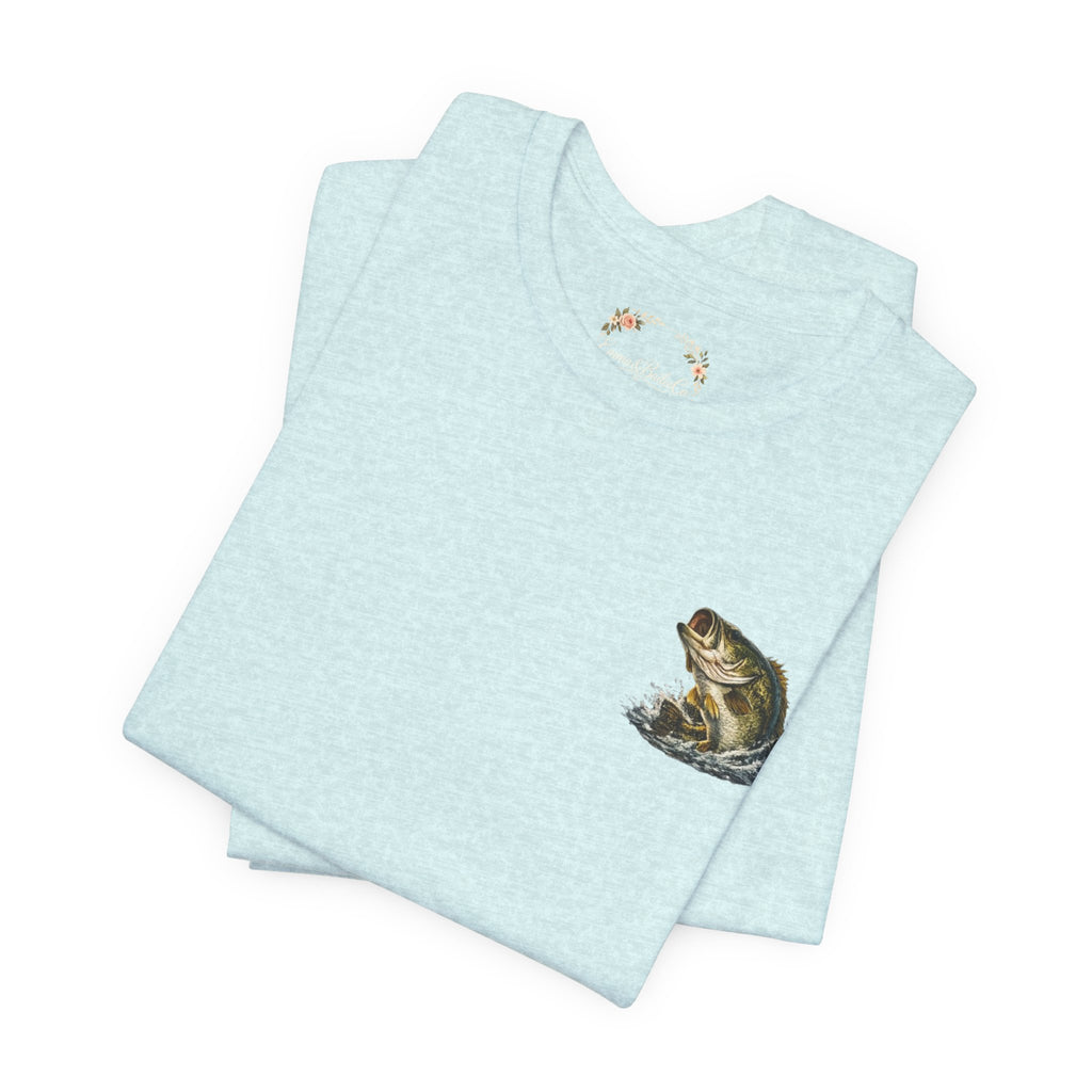 Fishing T-Shirt — "Wishin I Was Fishin" Vintage Bass Graphic