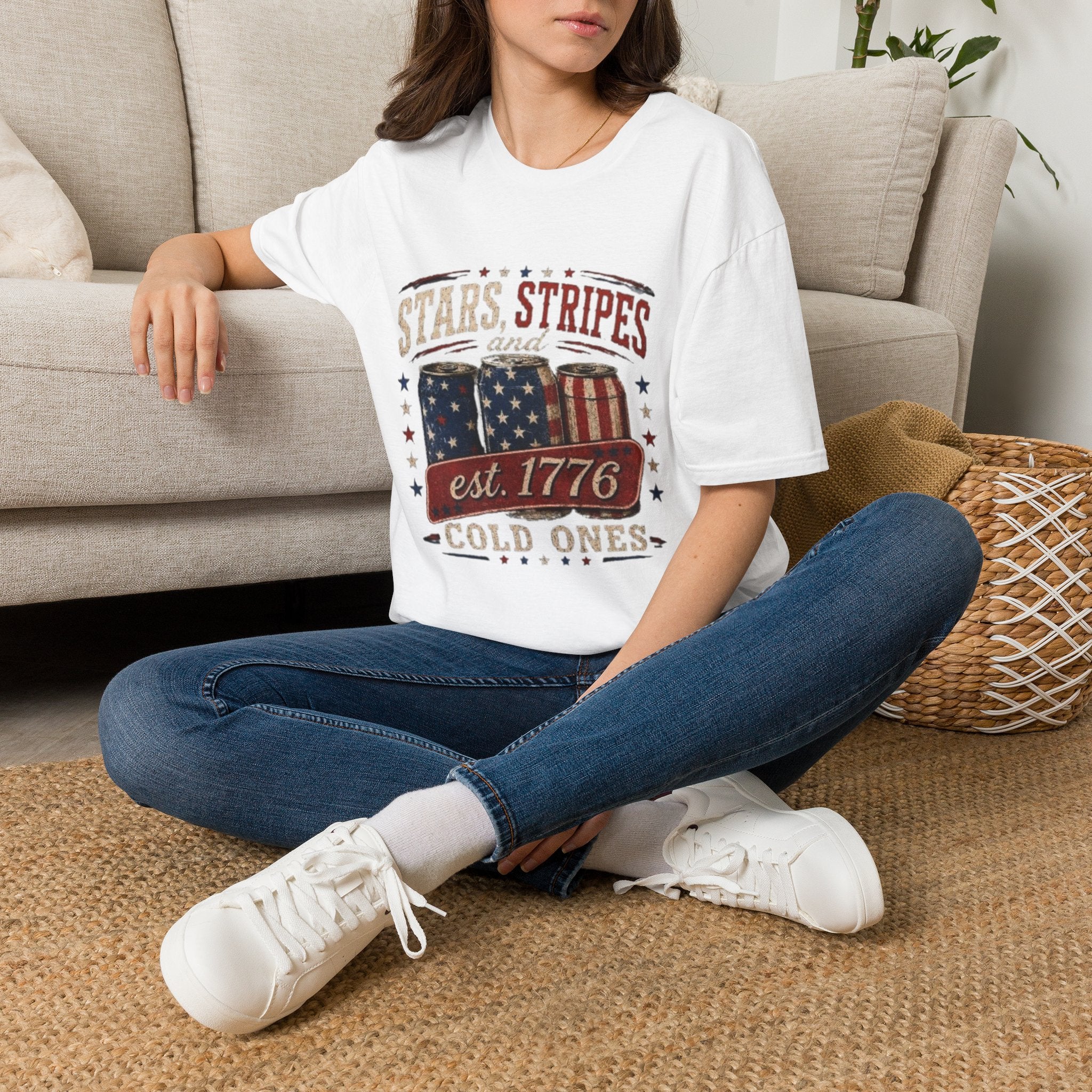 Stars, Stripes & Cold Ones T-Shirt — Vintage American Beer 1776 Tee