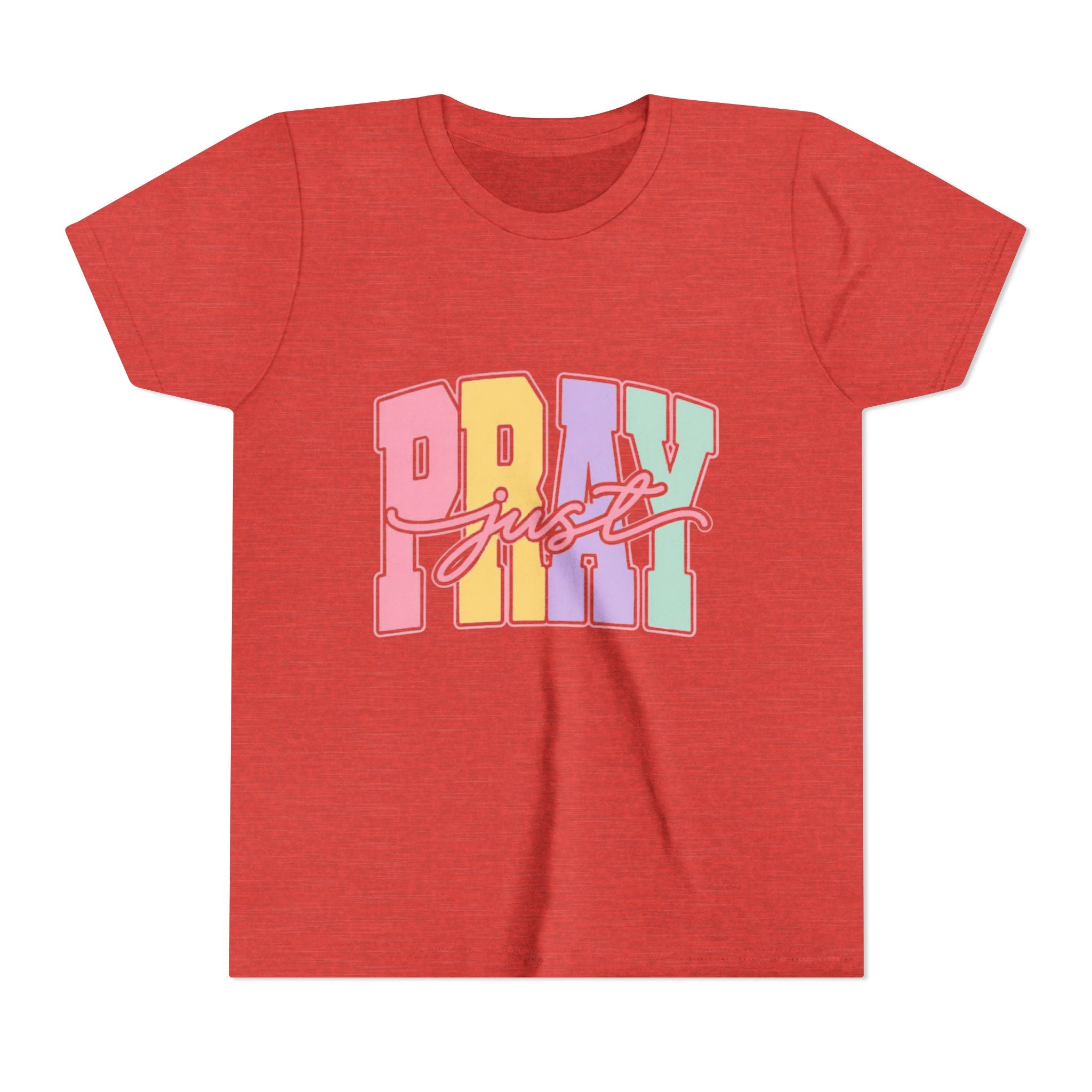Youth Tee — "Just Pray" Pastel Graphic