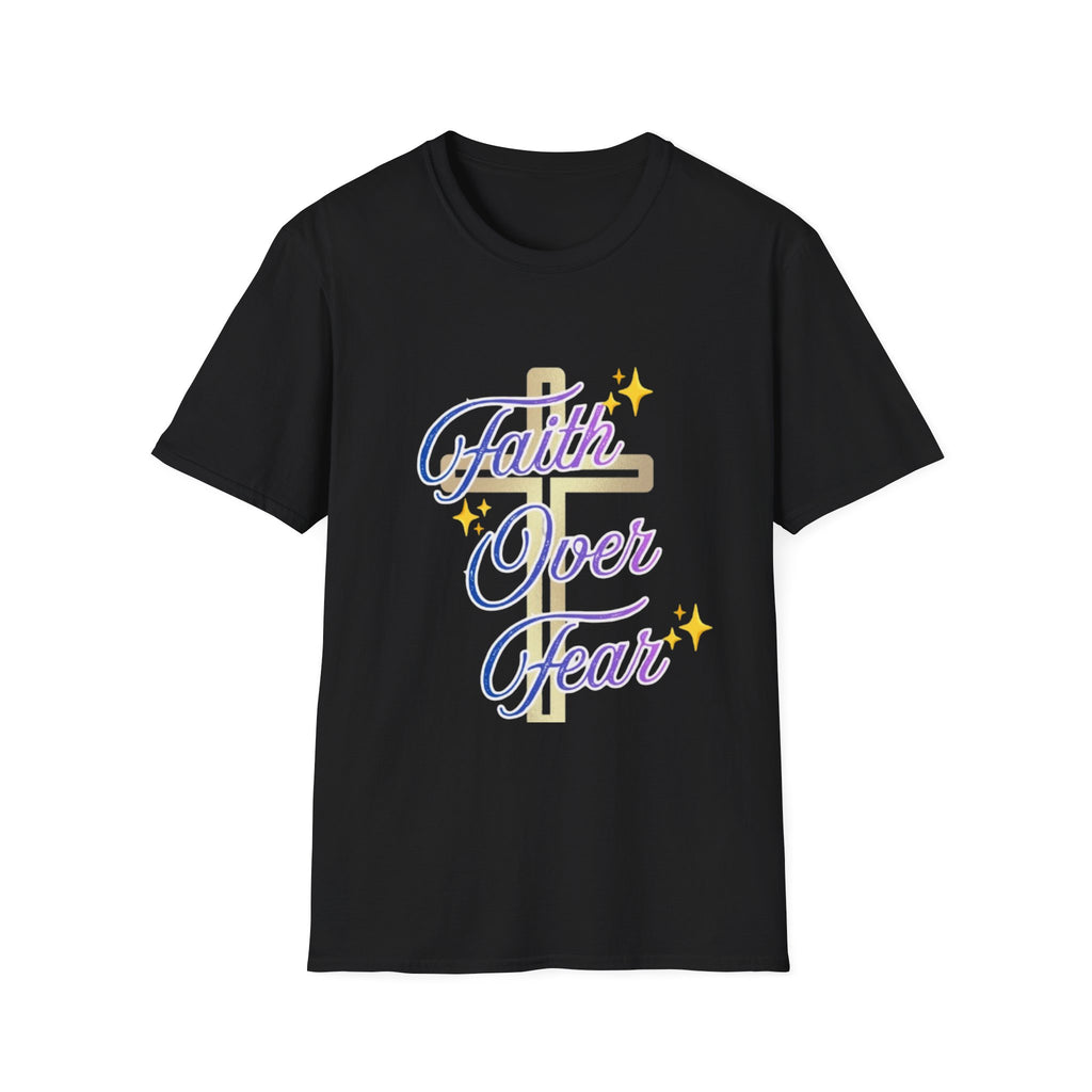 Faith Over Fear T-Shirt — Inspirational Christian Cross Tee