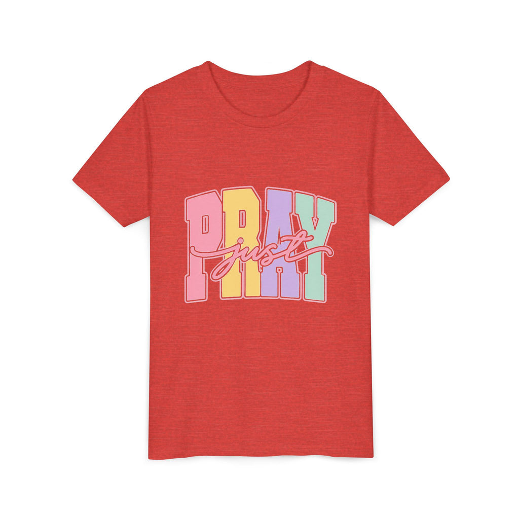 Youth Tee — "Just Pray" Pastel Graphic