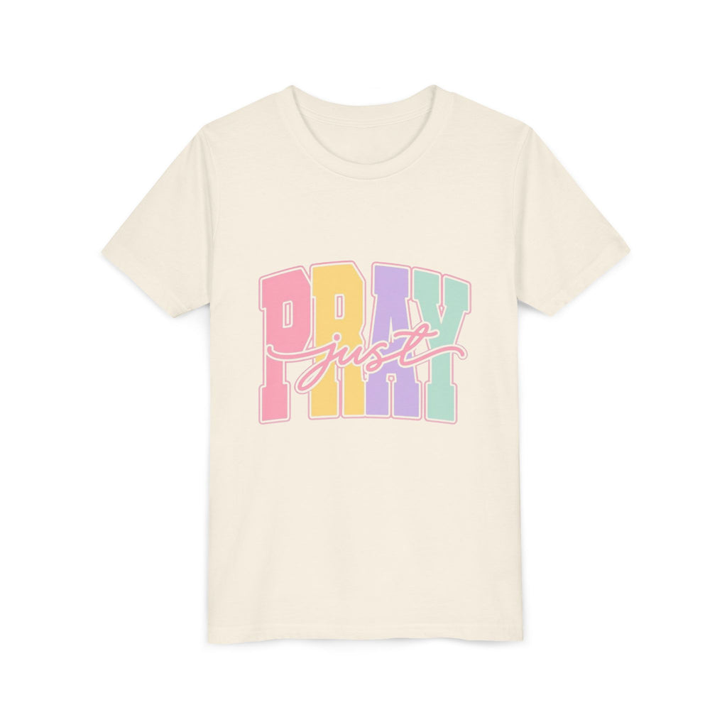 Youth Tee — "Just Pray" Pastel Graphic