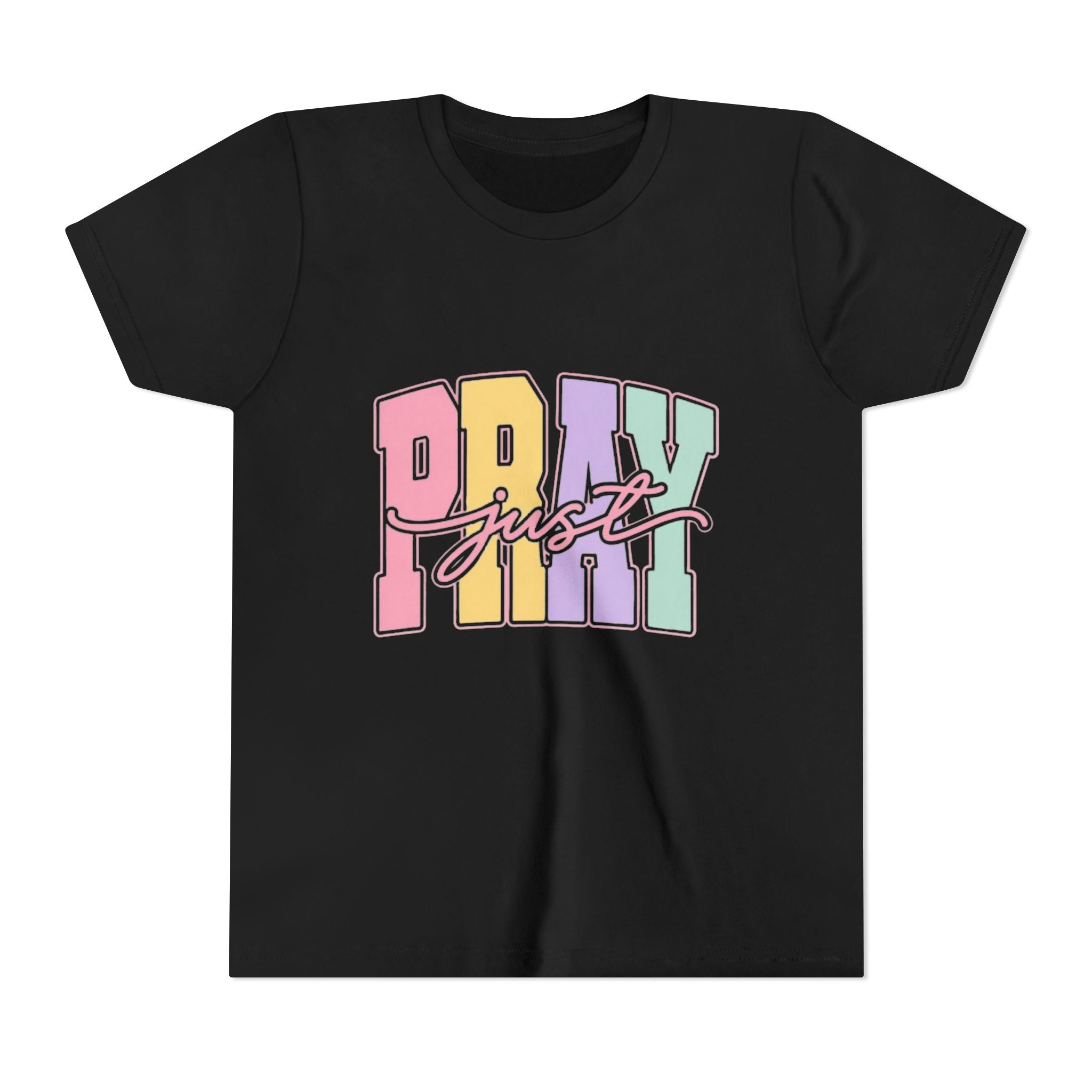 Youth Tee — "Just Pray" Pastel Graphic