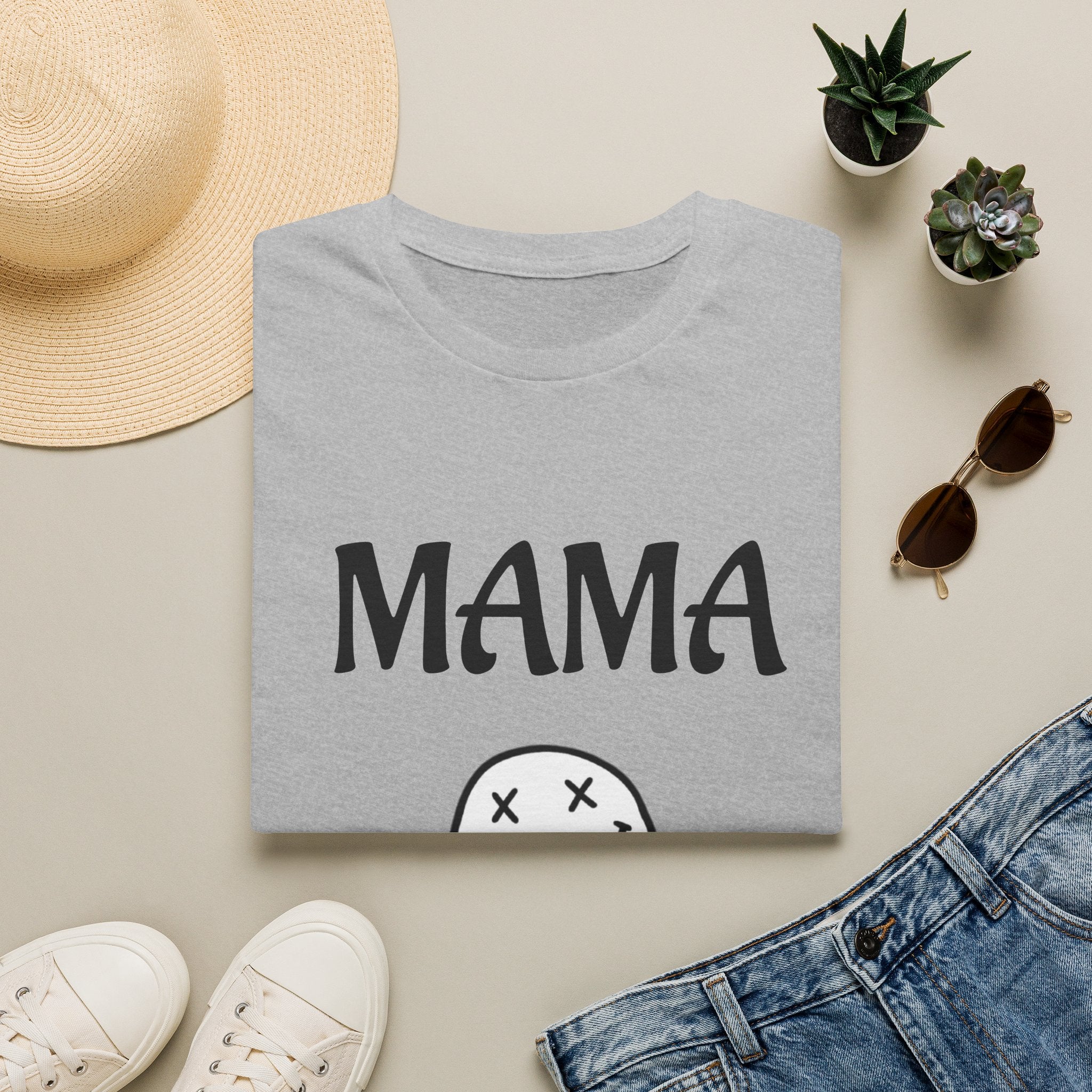 Mama Smiley Tee — Casual Graphic Mom T‑Shirt