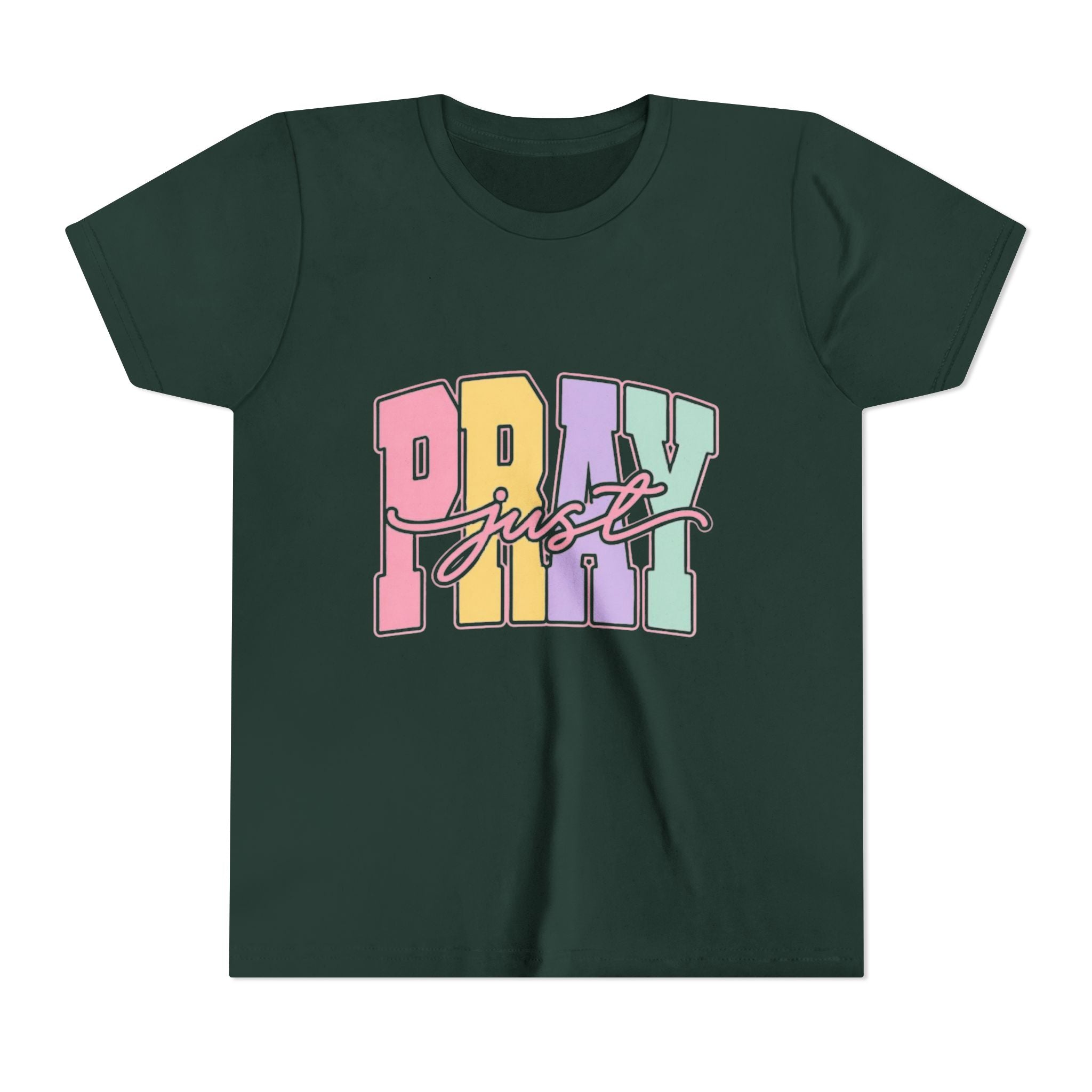 Youth Tee — "Just Pray" Pastel Graphic