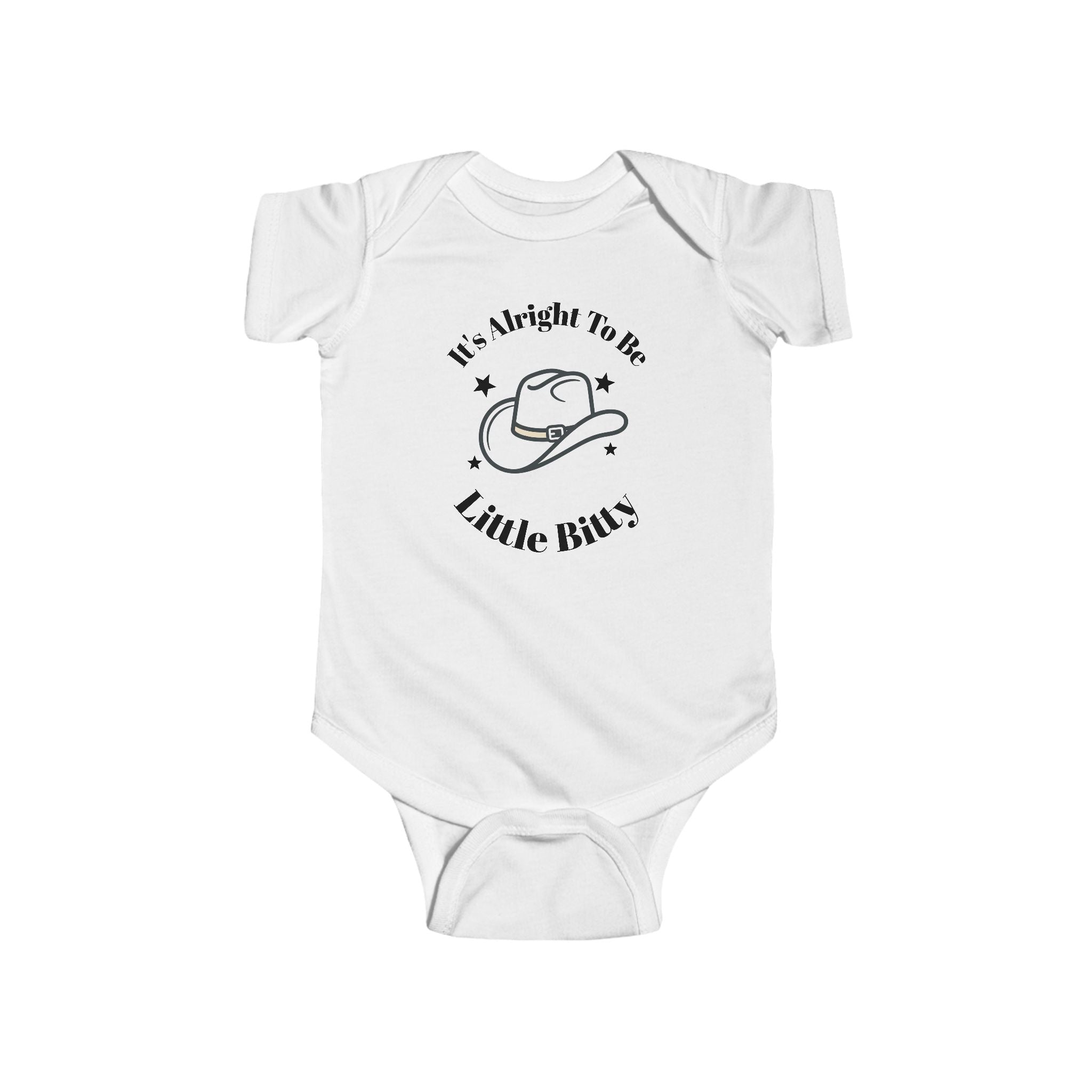 Infant Bodysuit "It's Alright To Be Little Bitty" Cowboy Hat Baby Onesie