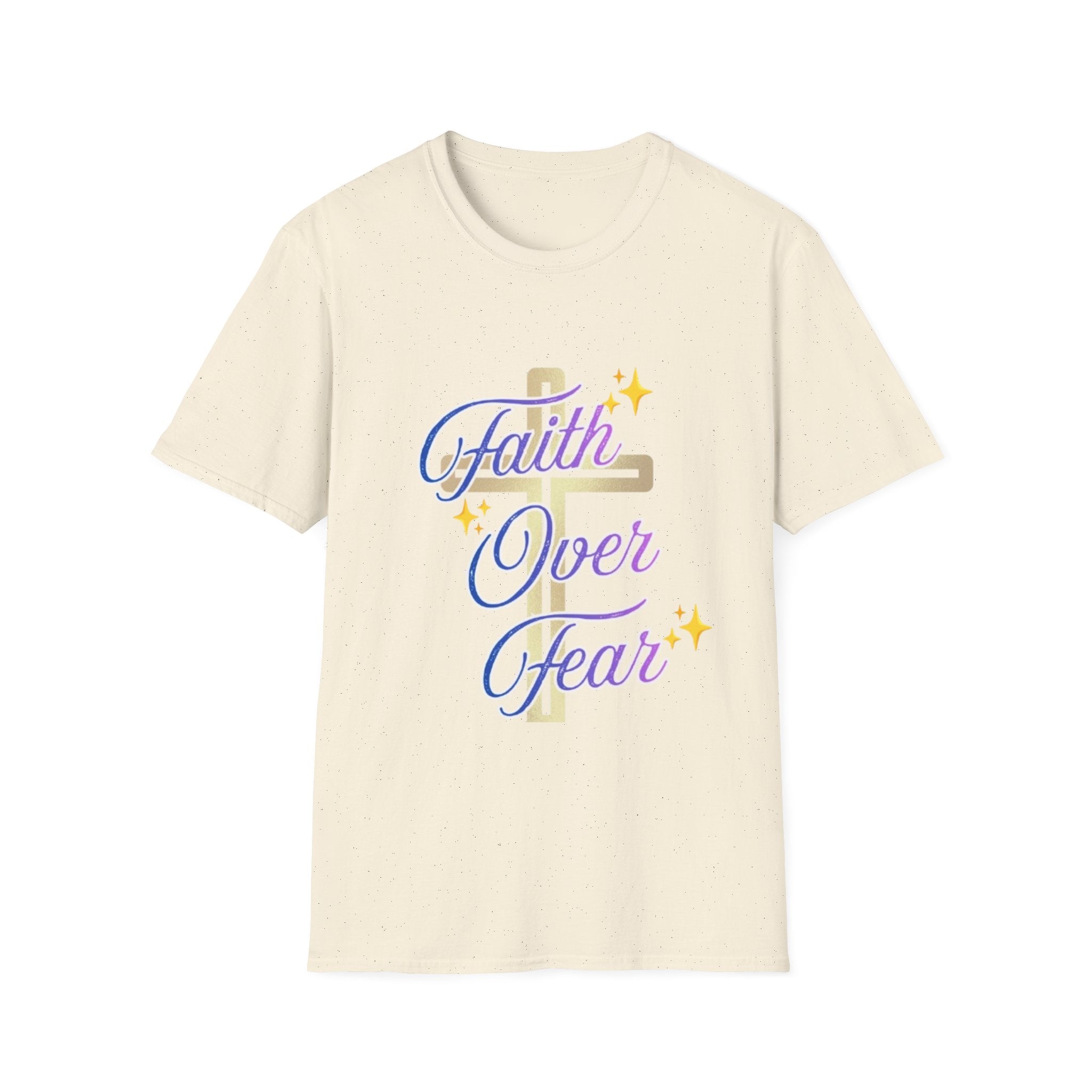 Faith Over Fear T-Shirt — Inspirational Christian Cross Tee