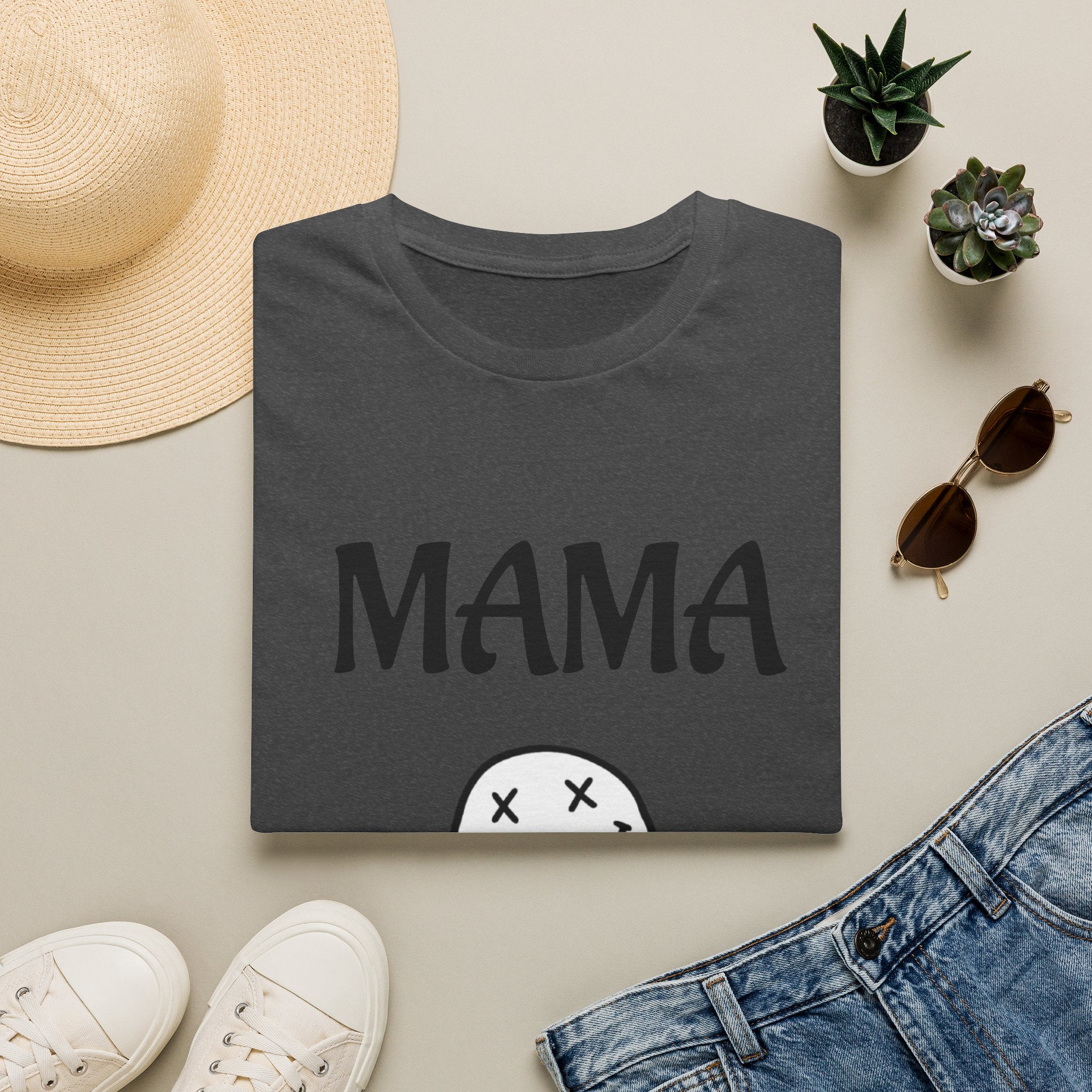 Mama Smiley Tee — Casual Graphic Mom T‑Shirt