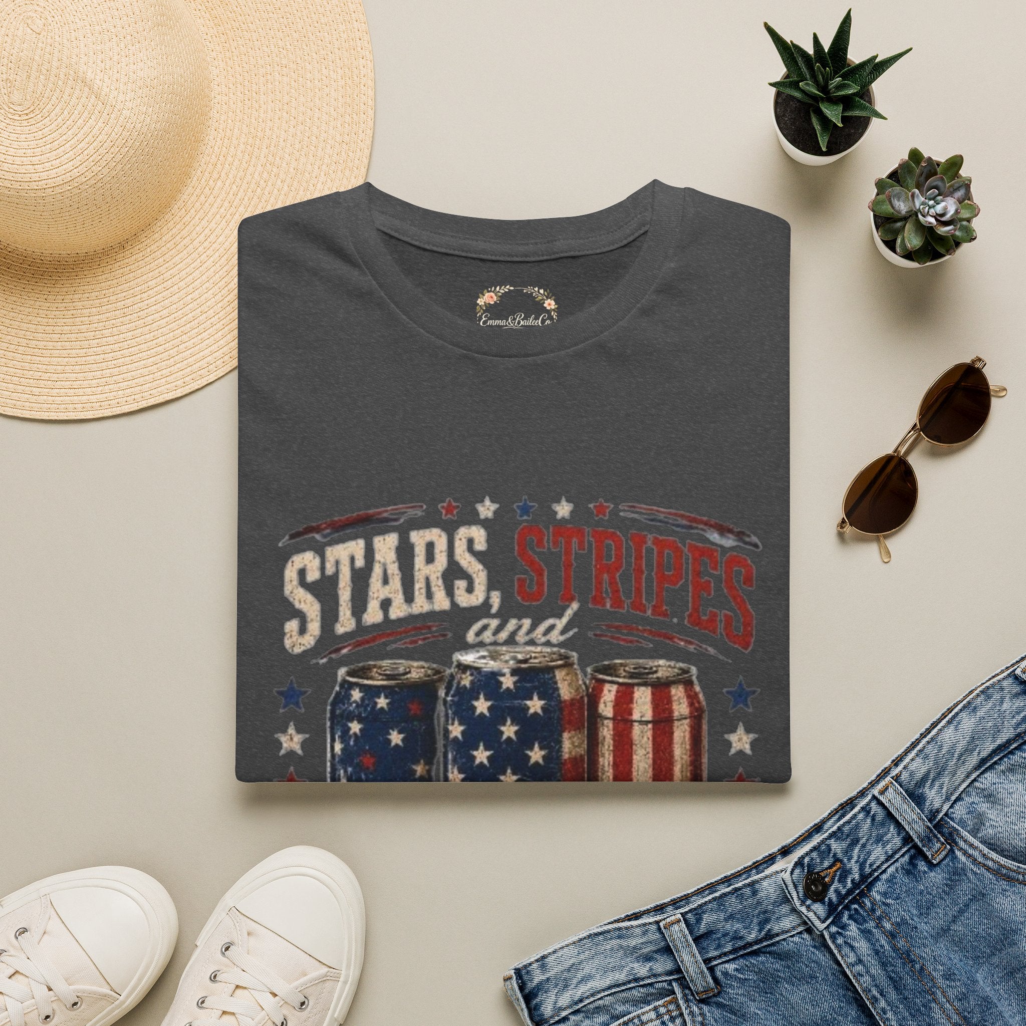 Stars, Stripes & Cold Ones T-Shirt — Vintage American Beer 1776 Tee