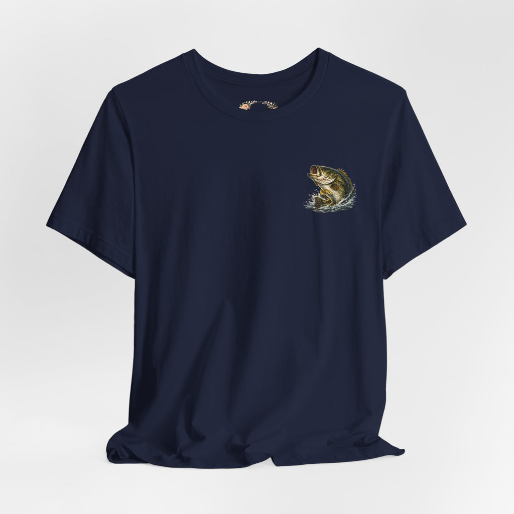 Fishing T-Shirt — "Wishin I Was Fishin" Vintage Bass Graphic