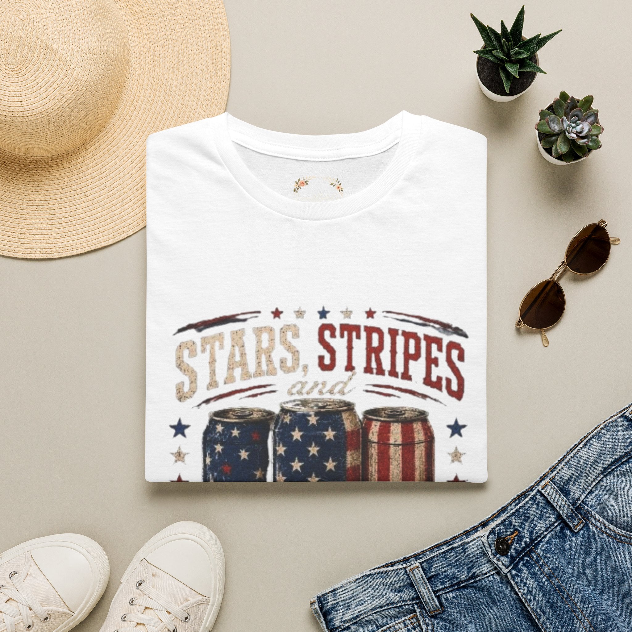 Stars, Stripes & Cold Ones T-Shirt — Vintage American Beer 1776 Tee