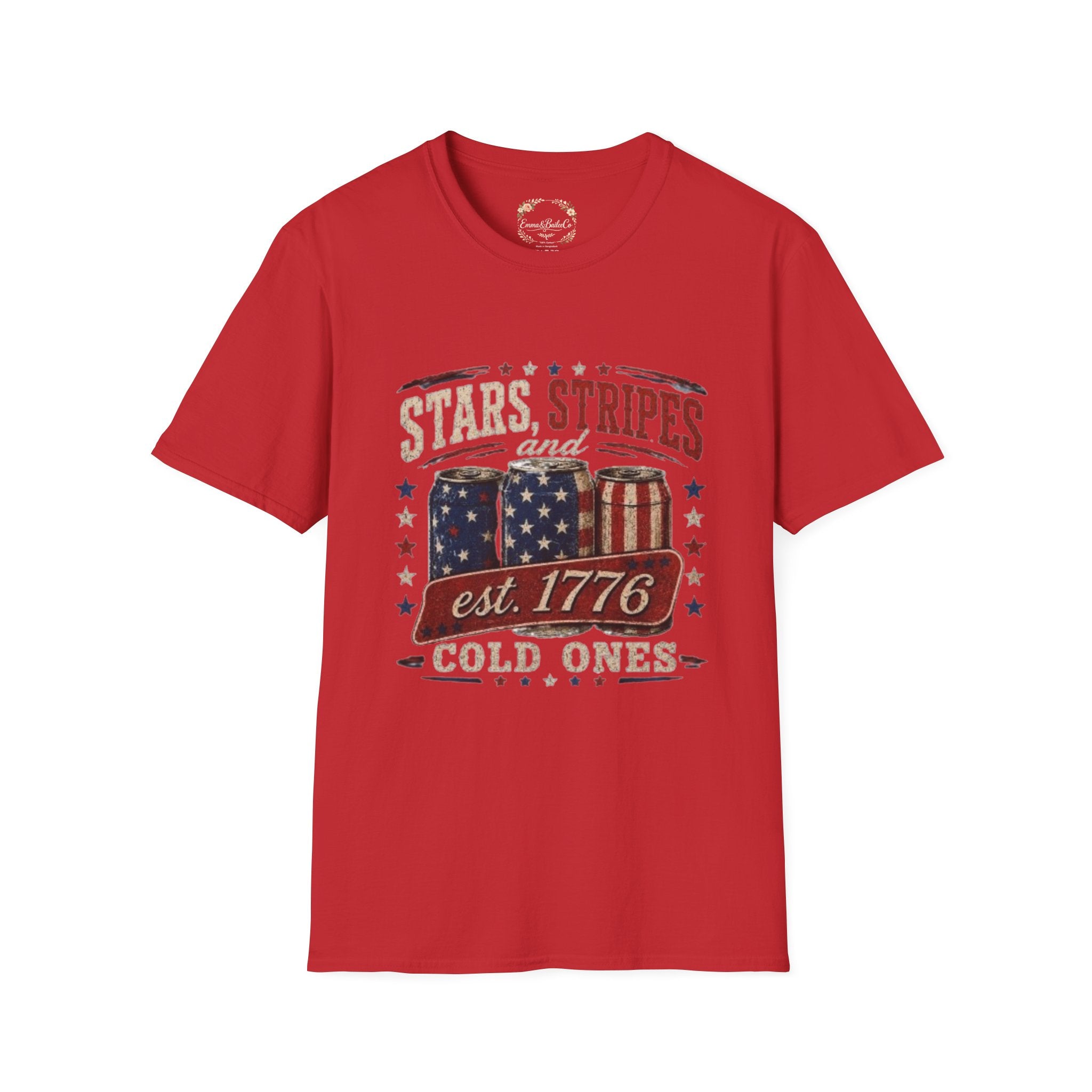 Stars, Stripes & Cold Ones T-Shirt — Vintage American Beer 1776 Tee