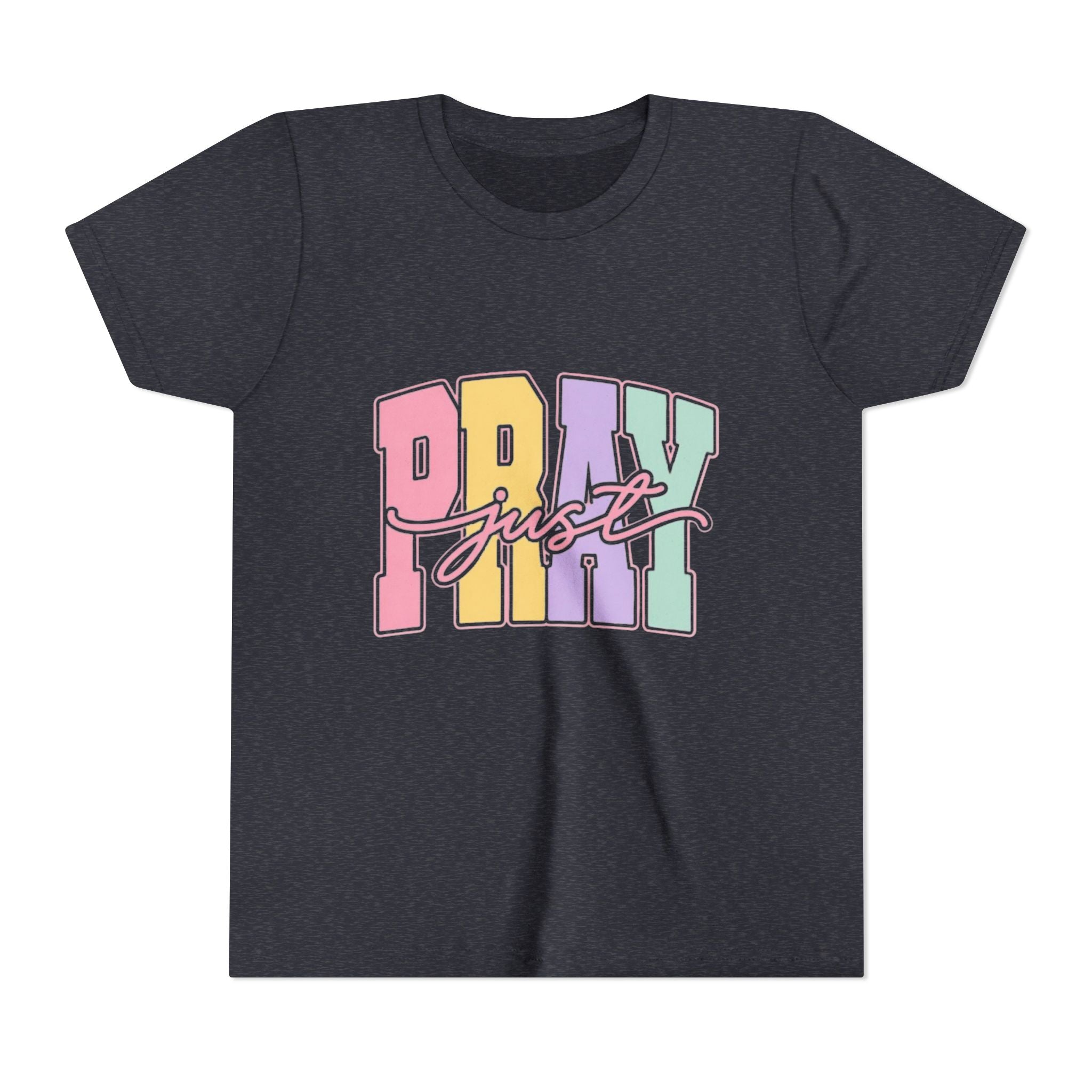 Youth Tee — "Just Pray" Pastel Graphic