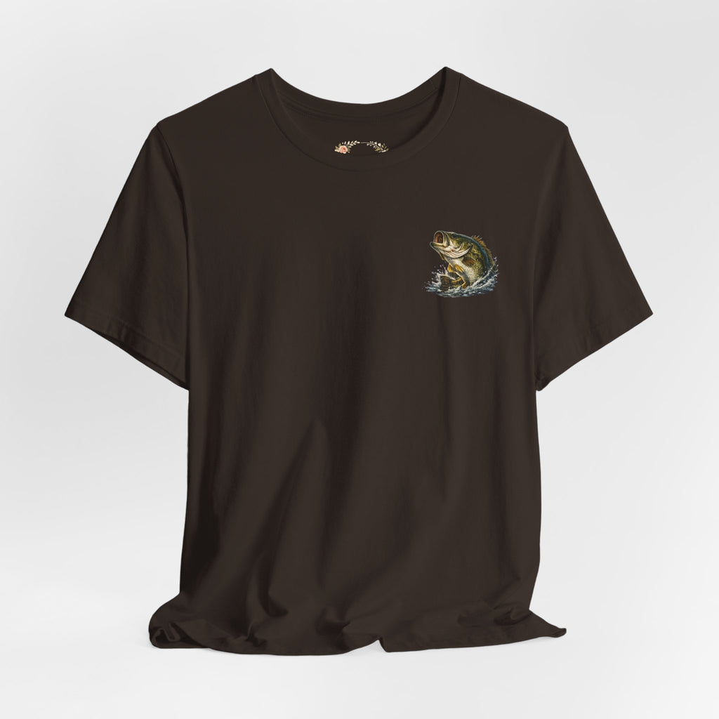 Fishing T-Shirt — "Wishin I Was Fishin" Vintage Bass Graphic