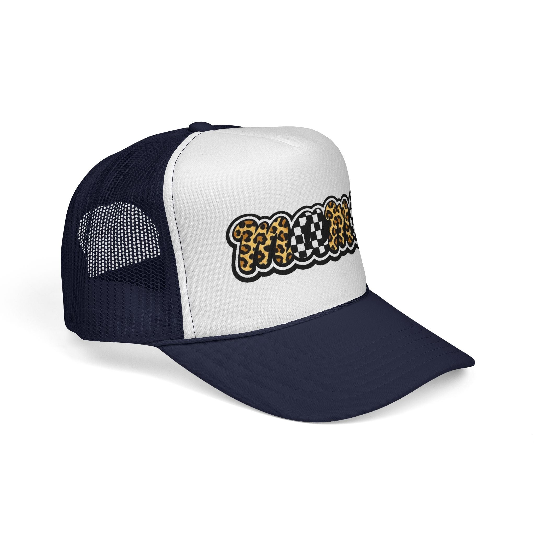 Trucker Cap — 'MAMMA' Leopard & Checker Patch Hat