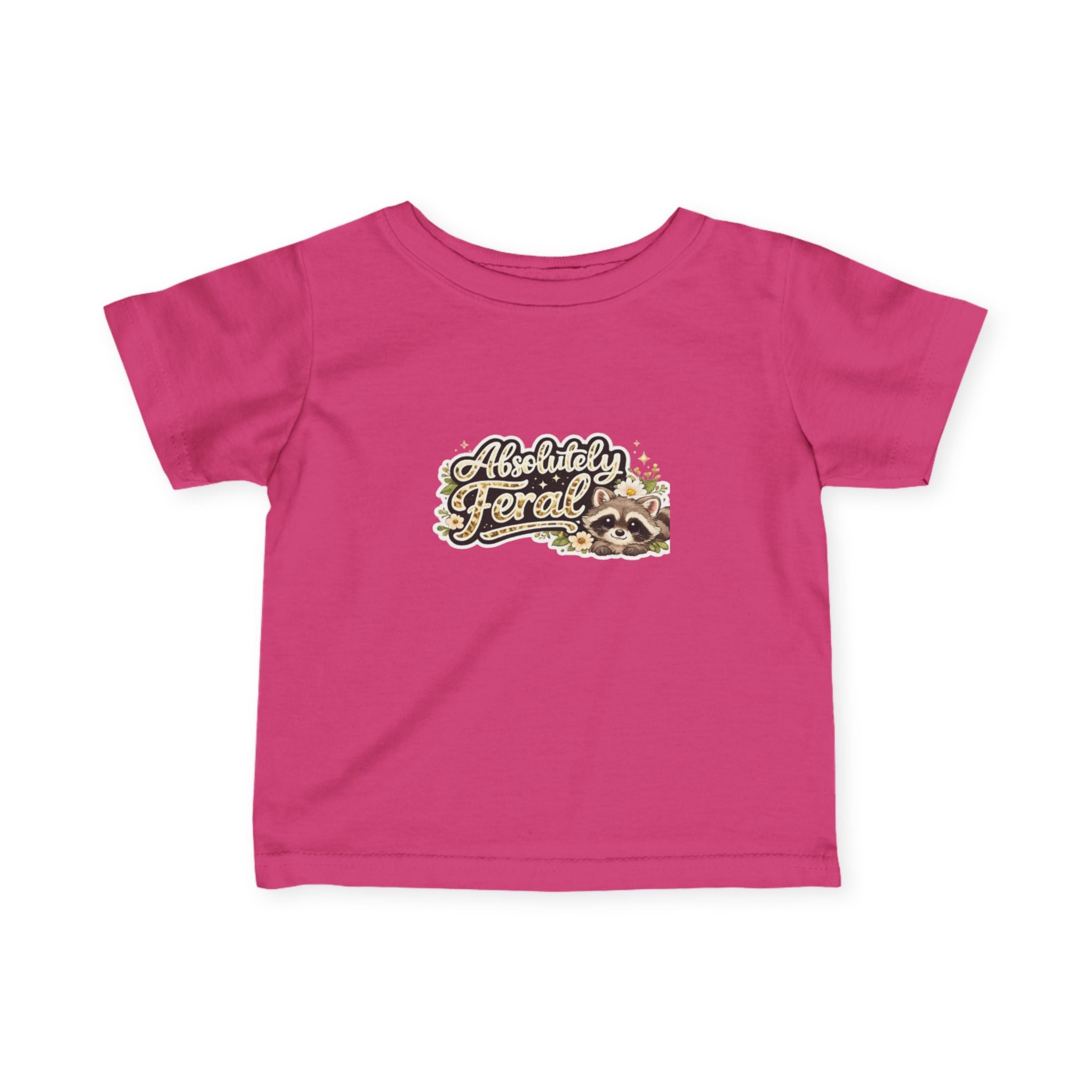 Infant Tee — "Absolutely Feral" Cute Raccoon Graphic