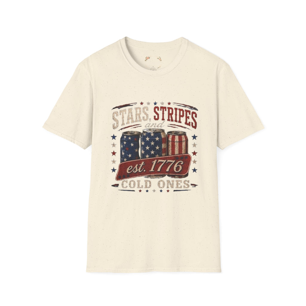 Stars, Stripes & Cold Ones T-Shirt — Vintage American Beer 1776 Tee