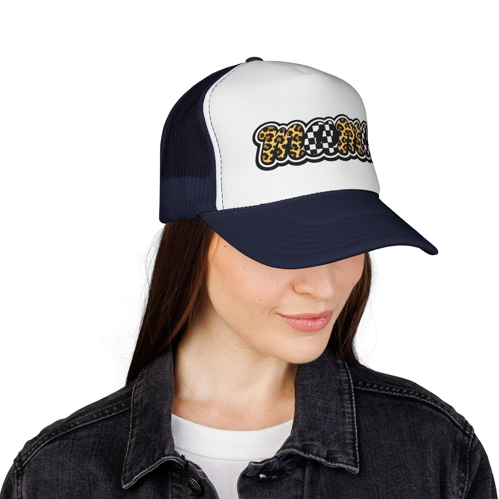 Trucker Cap — 'MAMMA' Leopard & Checker Patch Hat