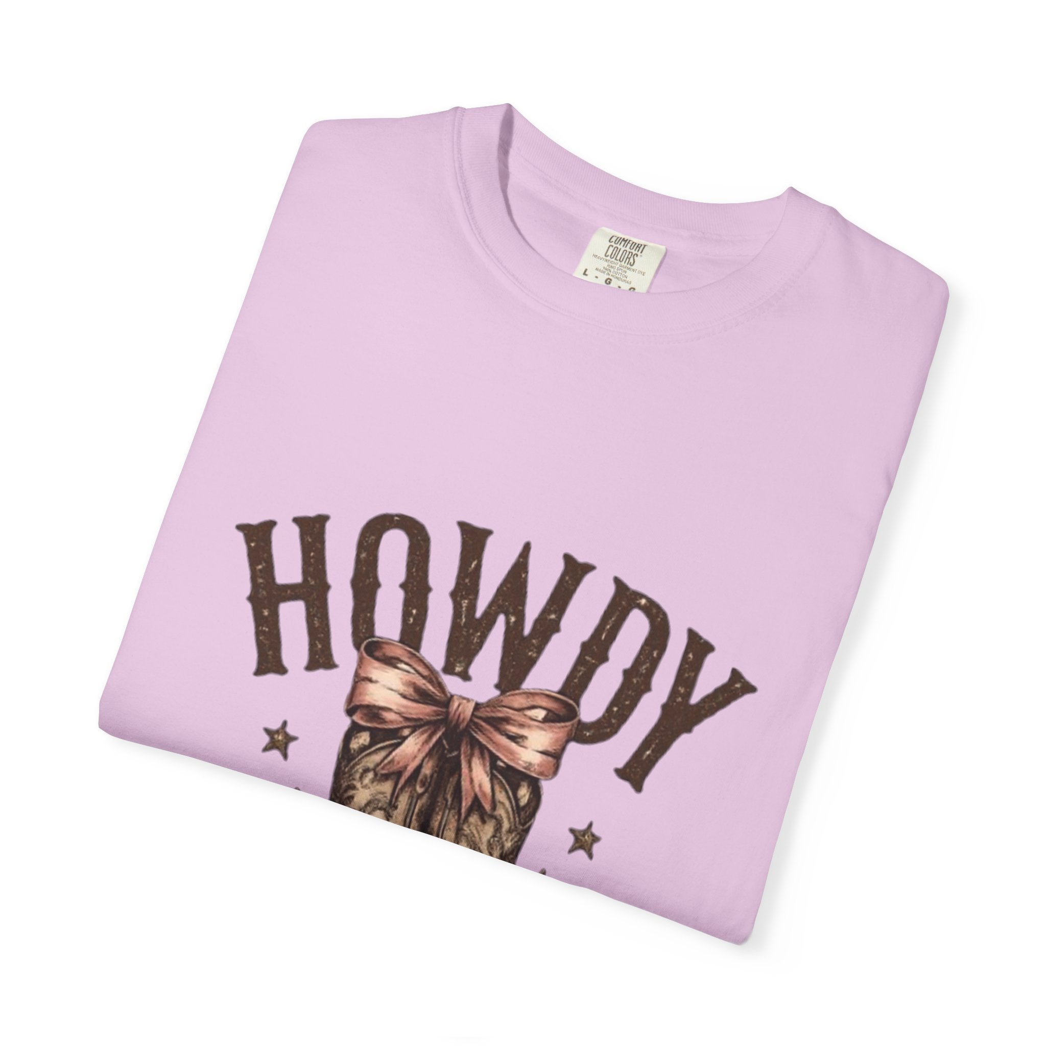 Howdy Cowboy Boots T-Shirt — Western Graphic Tee with Bow