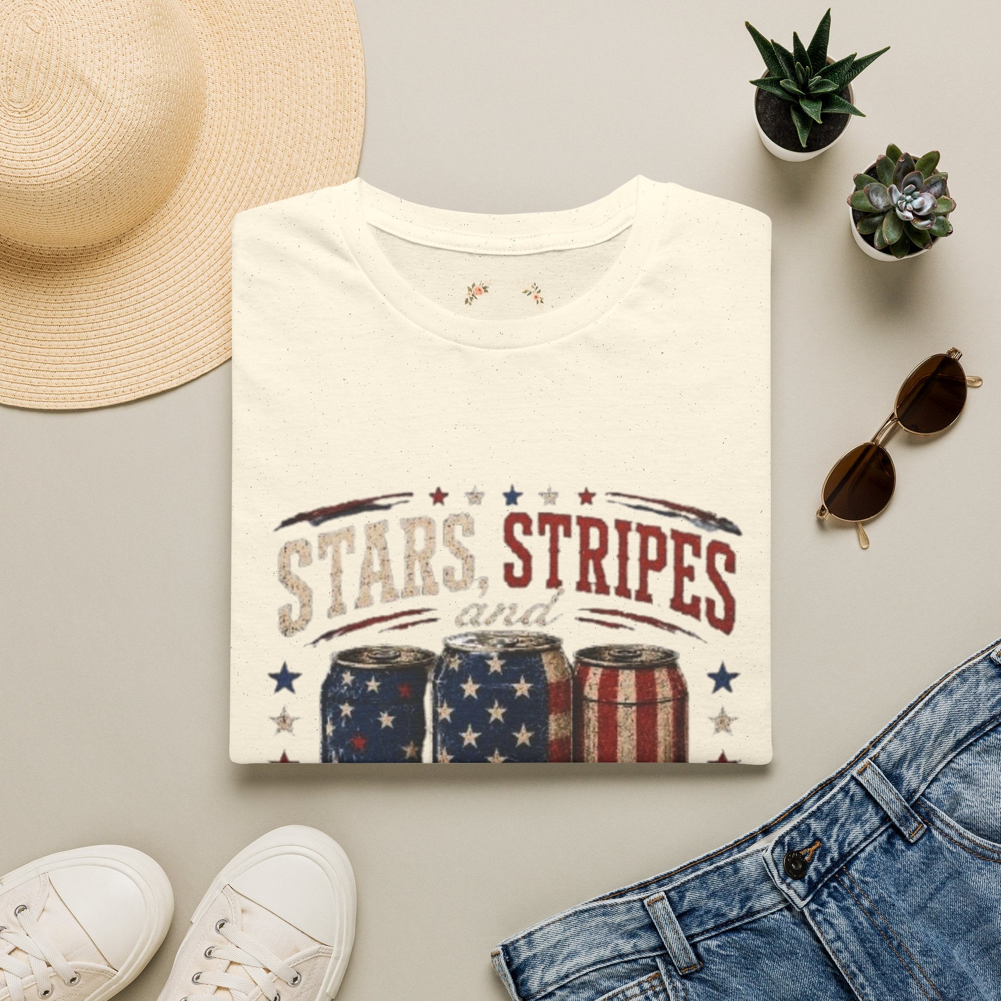 Stars, Stripes & Cold Ones T-Shirt — Vintage American Beer 1776 Tee