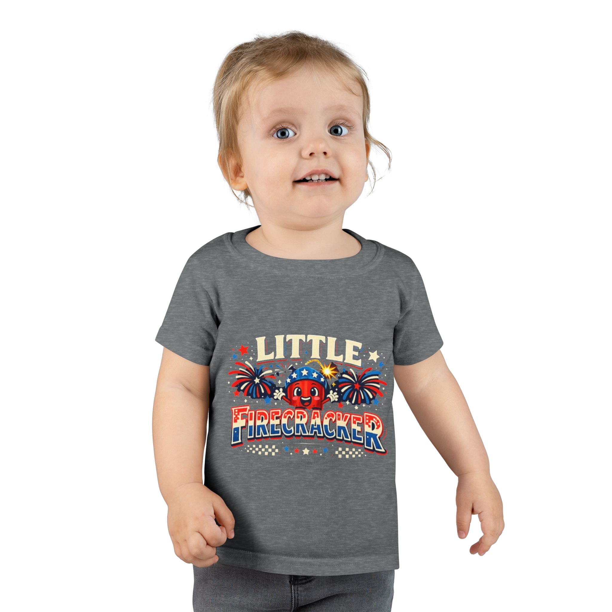 Little Firecracker Toddler T-Shirt – Patriotic 4th of July Shirt for Kids