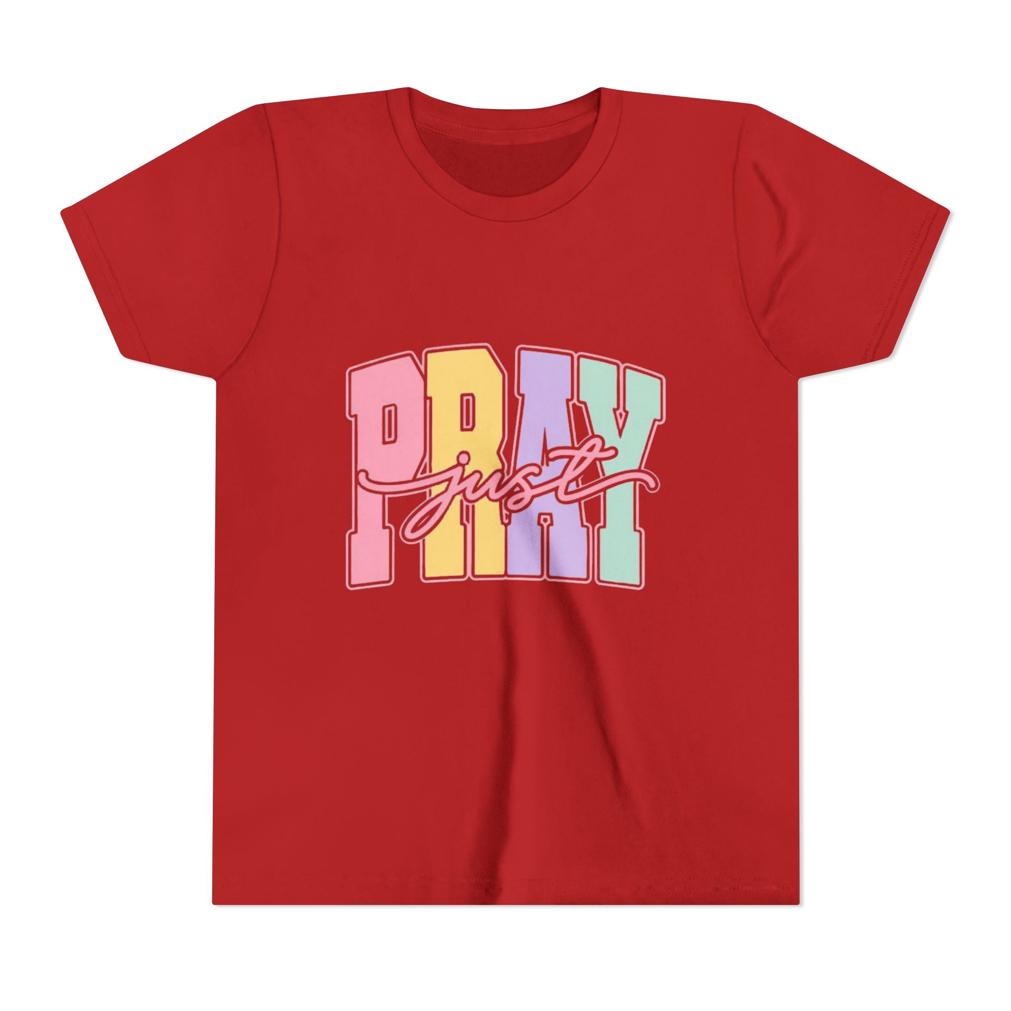 Youth Tee — "Just Pray" Pastel Graphic