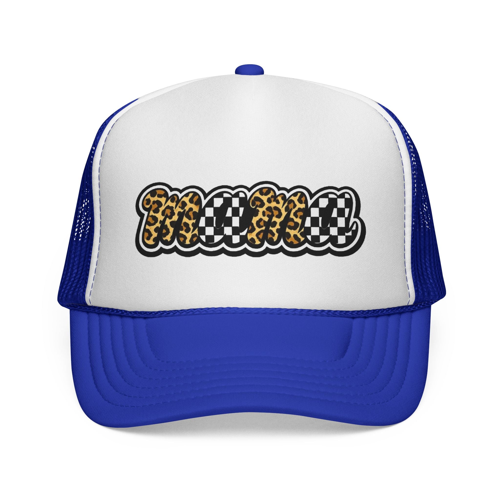 Trucker Cap — 'MAMMA' Leopard & Checker Patch Hat