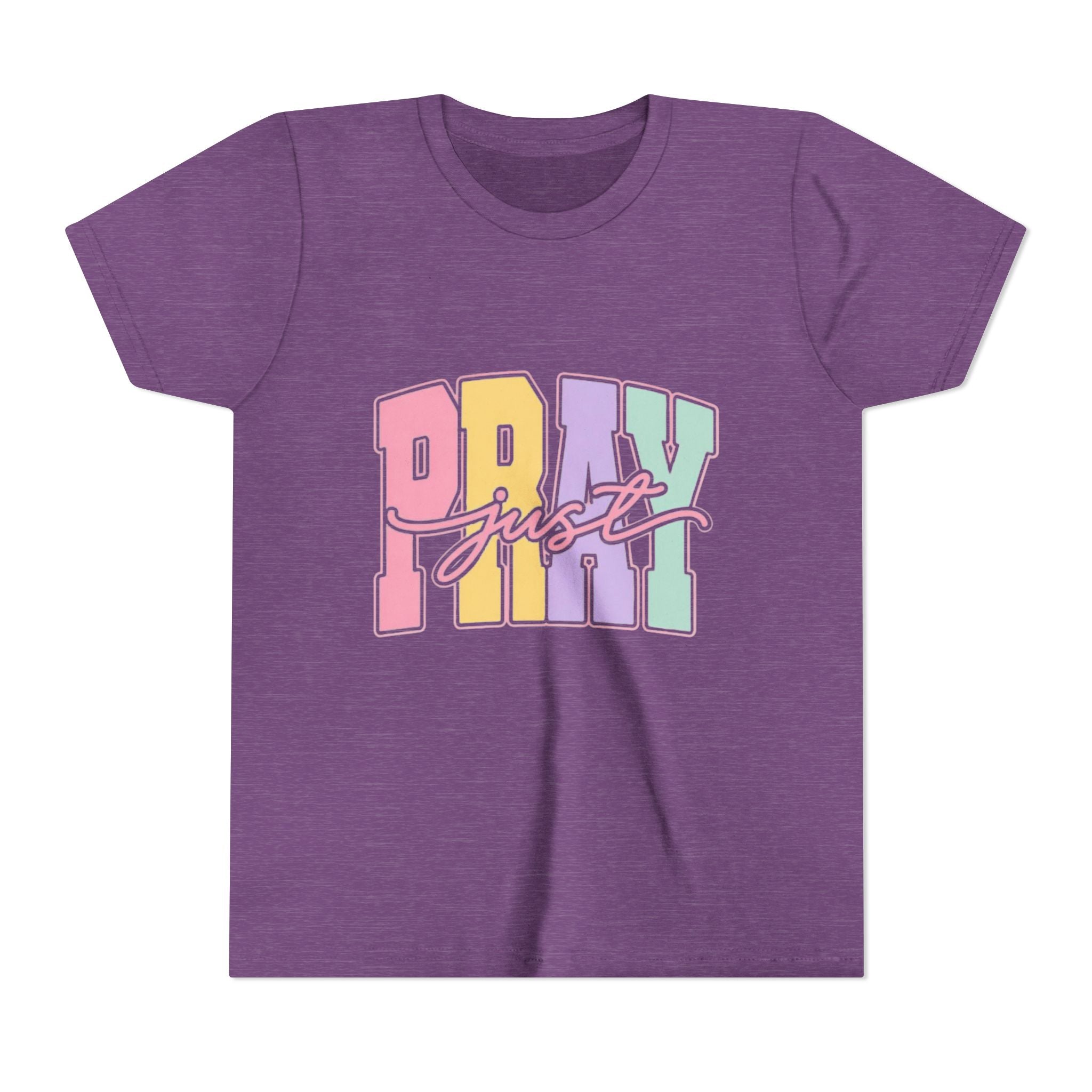 Youth Tee — "Just Pray" Pastel Graphic