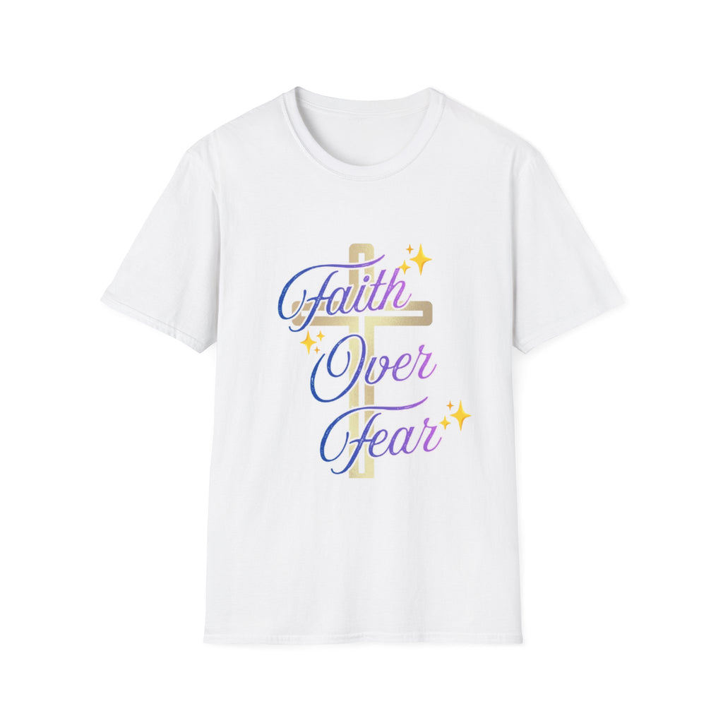Faith Over Fear T-Shirt — Inspirational Christian Cross Tee