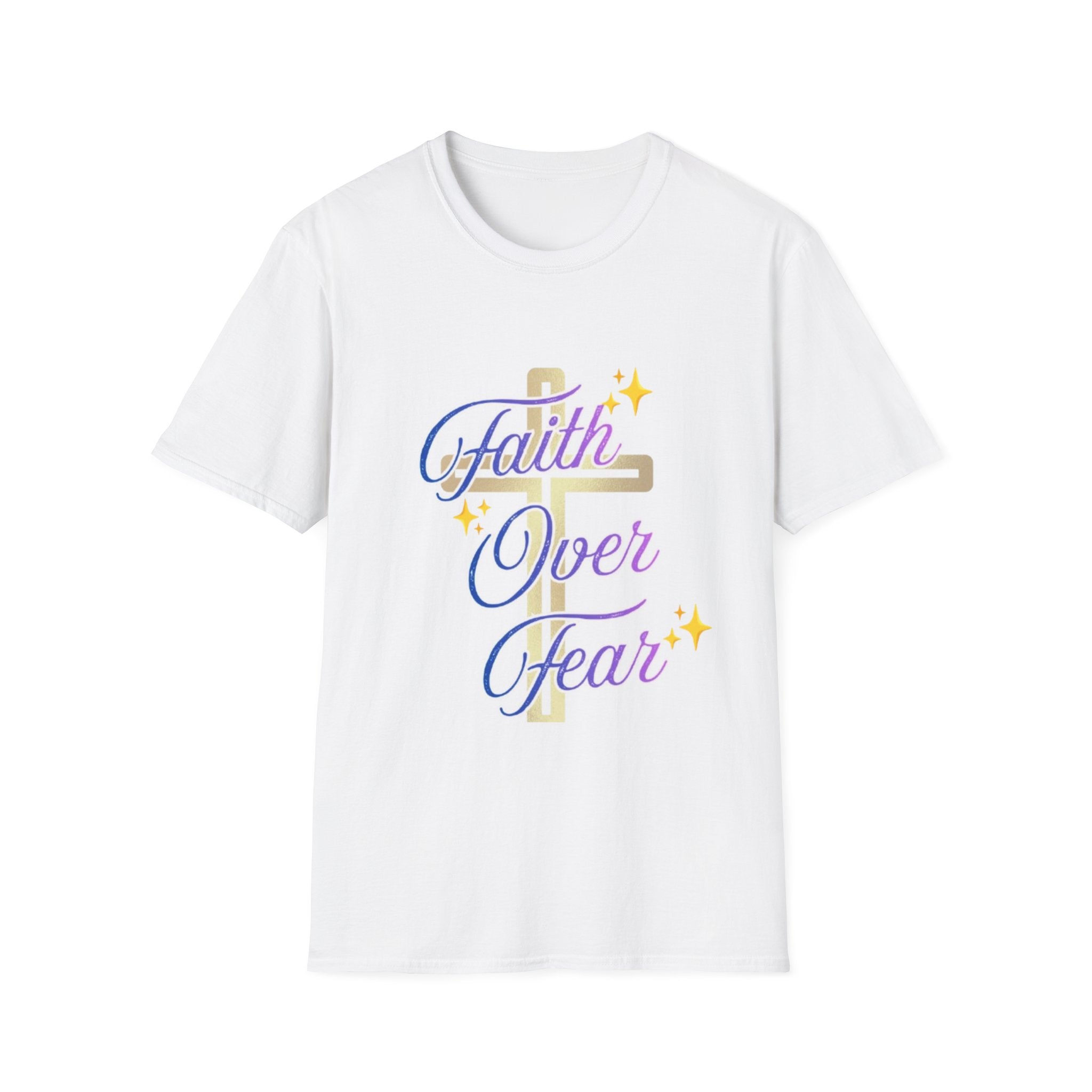 Faith Over Fear T-Shirt — Inspirational Christian Cross Tee