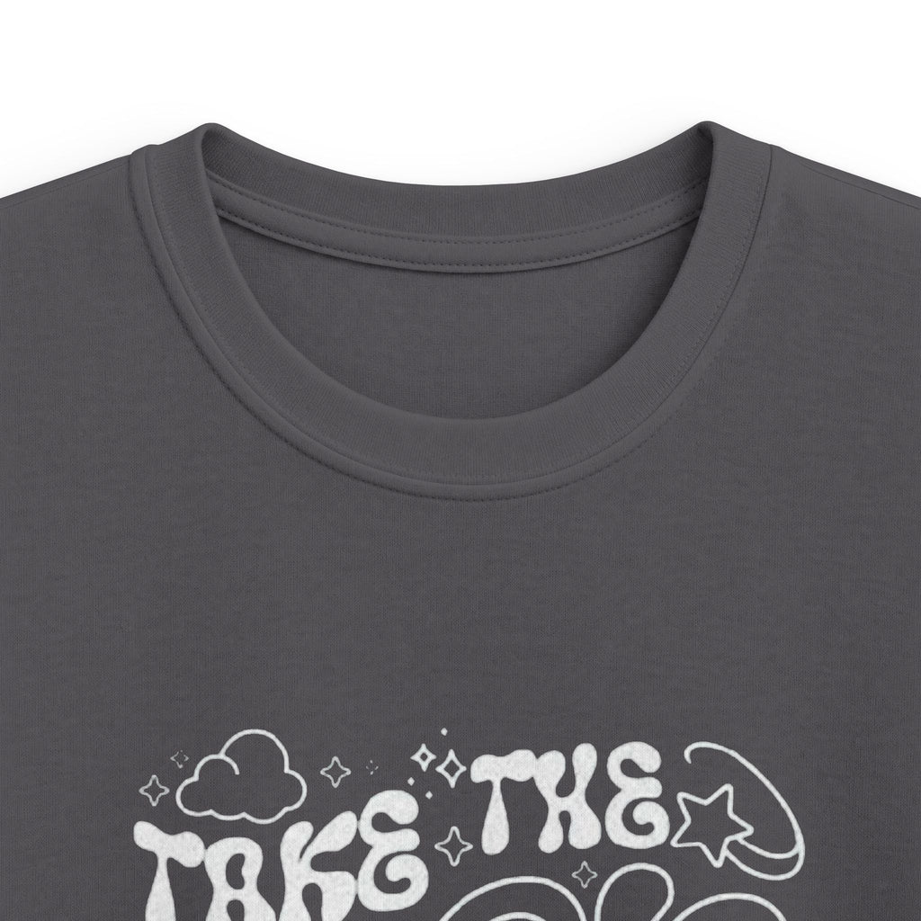 Kids Tee — "Take the Risk or Love the Chance" Retro Script