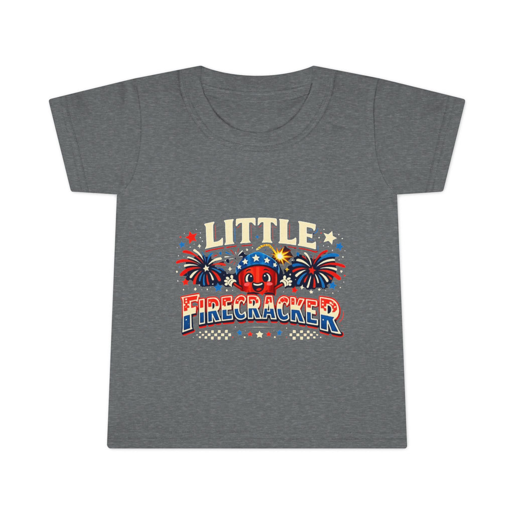 Little Firecracker Toddler T-Shirt – Patriotic 4th of July Shirt for Kids