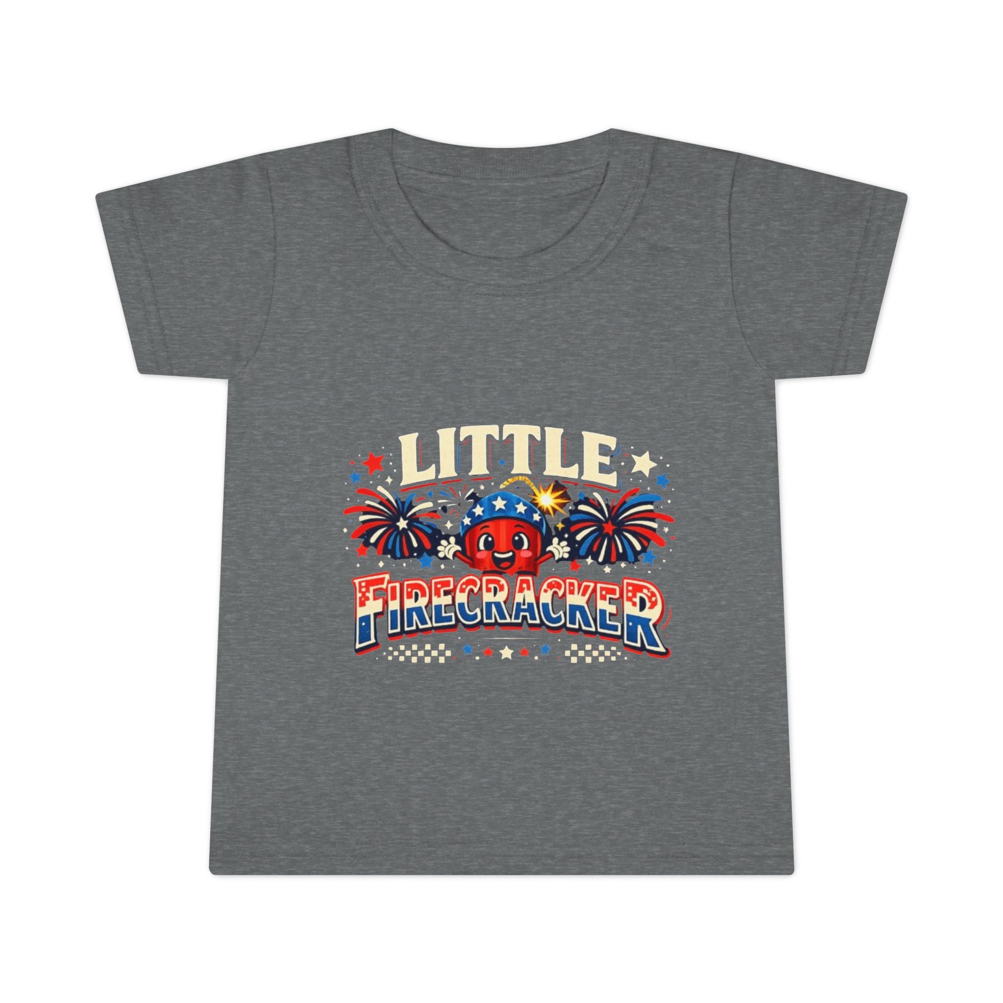 Little Firecracker Toddler T-Shirt – Patriotic 4th of July Shirt for Kids