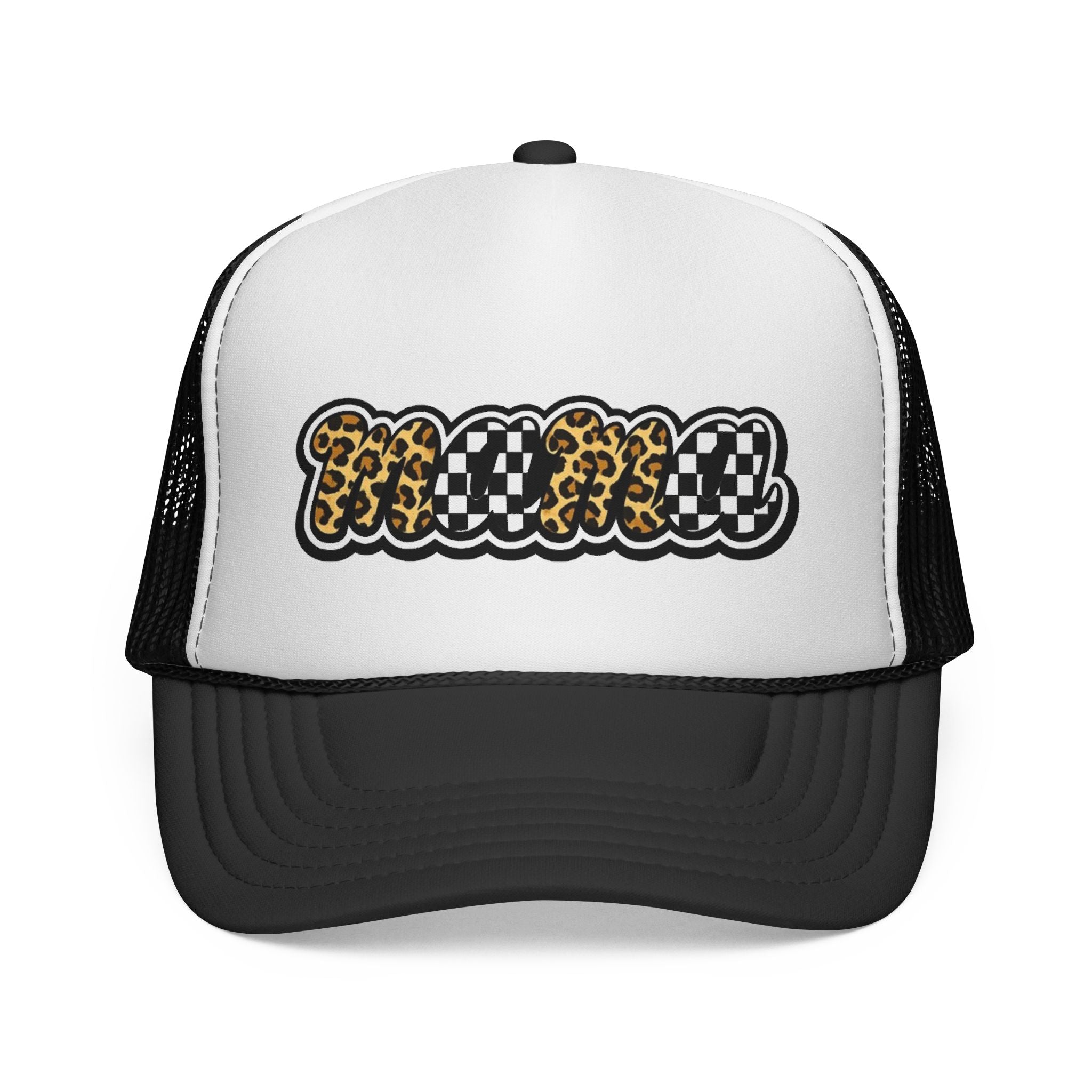 Trucker Cap — 'MAMMA' Leopard & Checker Patch Hat