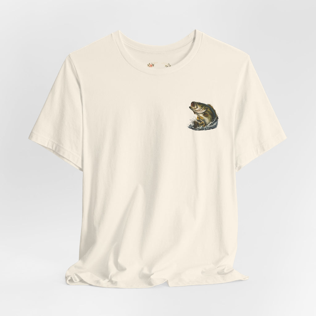 Fishing T-Shirt — "Wishin I Was Fishin" Vintage Bass Graphic