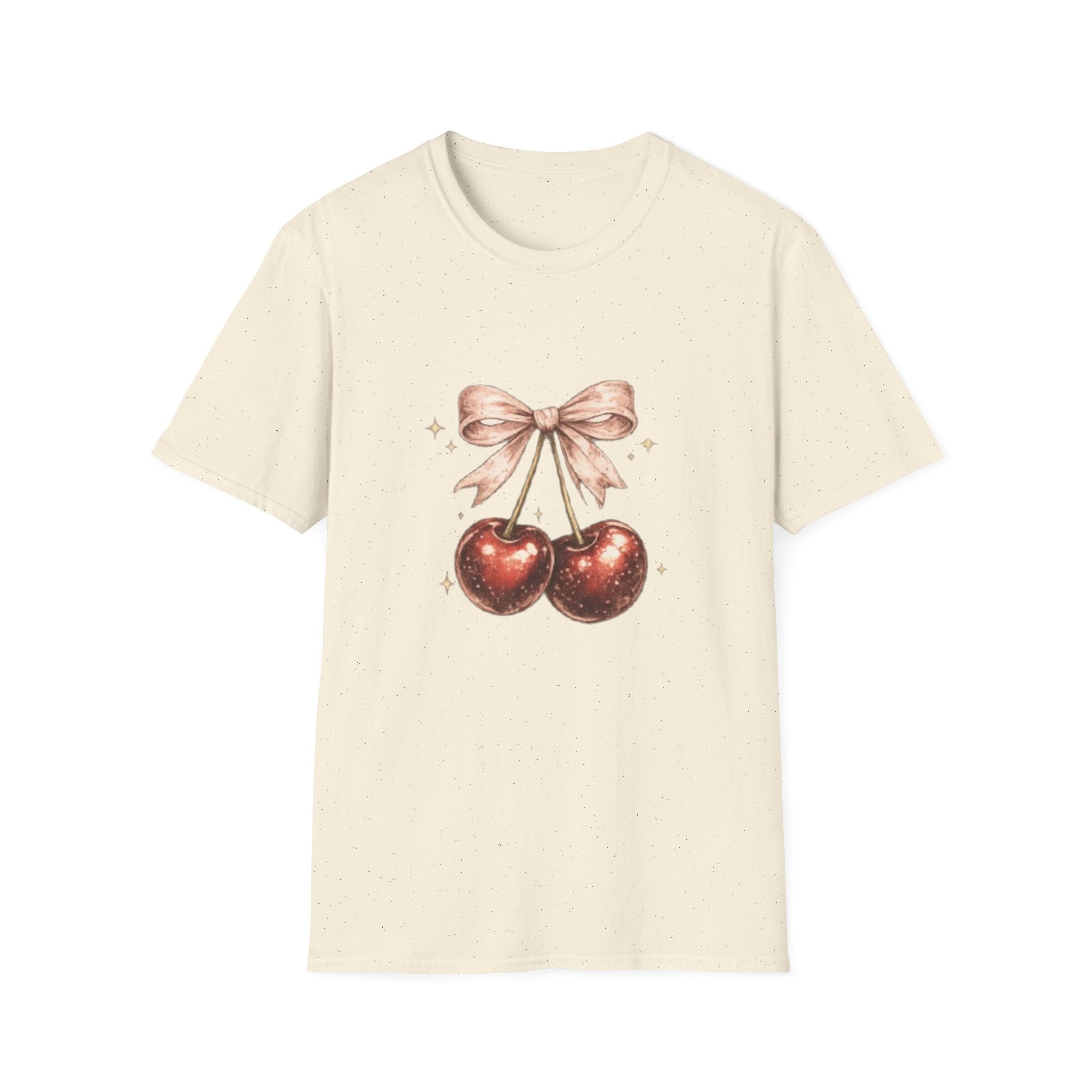 Cherry Bow T-Shirt — Cute Vintage Cherries Graphic
