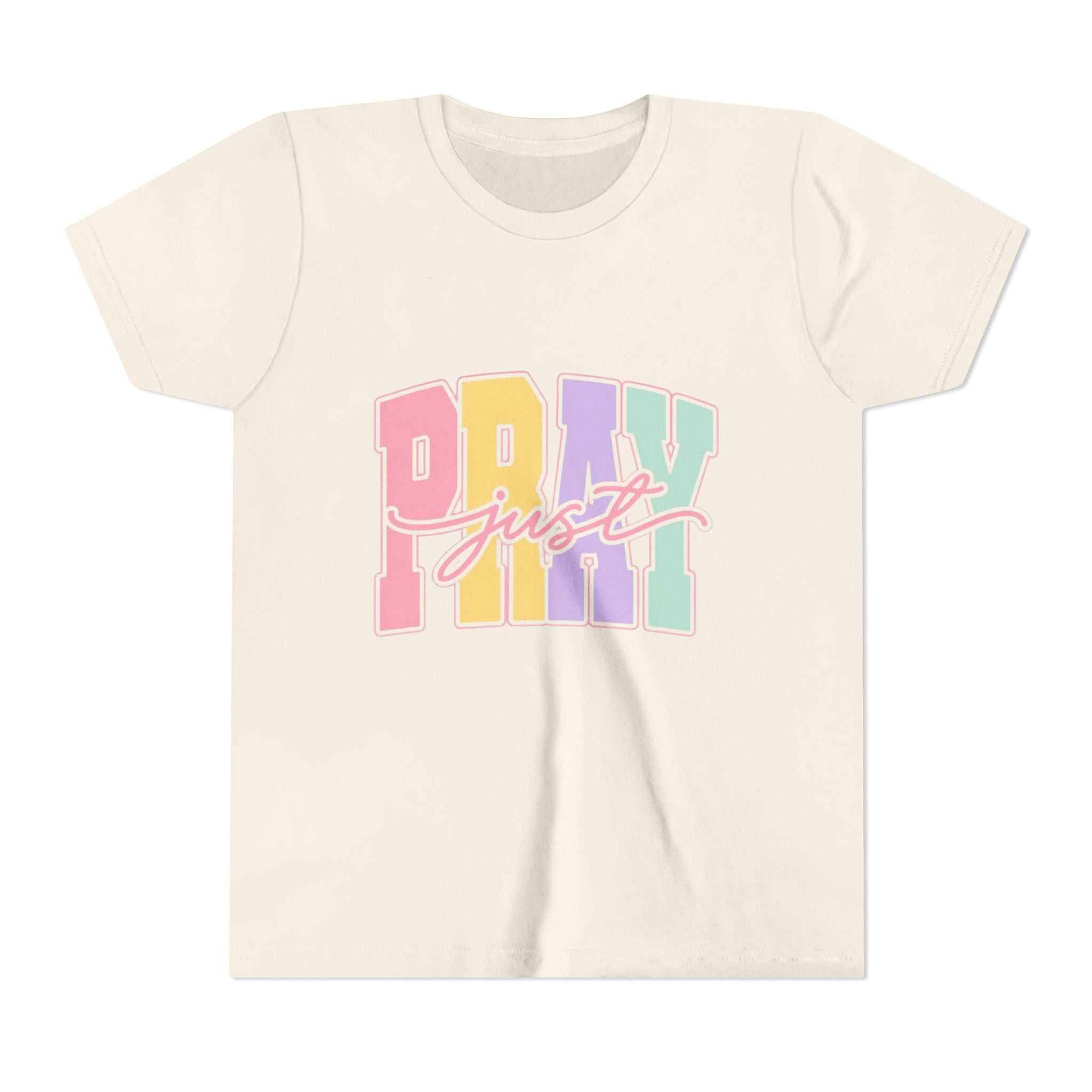 Youth Tee — "Just Pray" Pastel Graphic