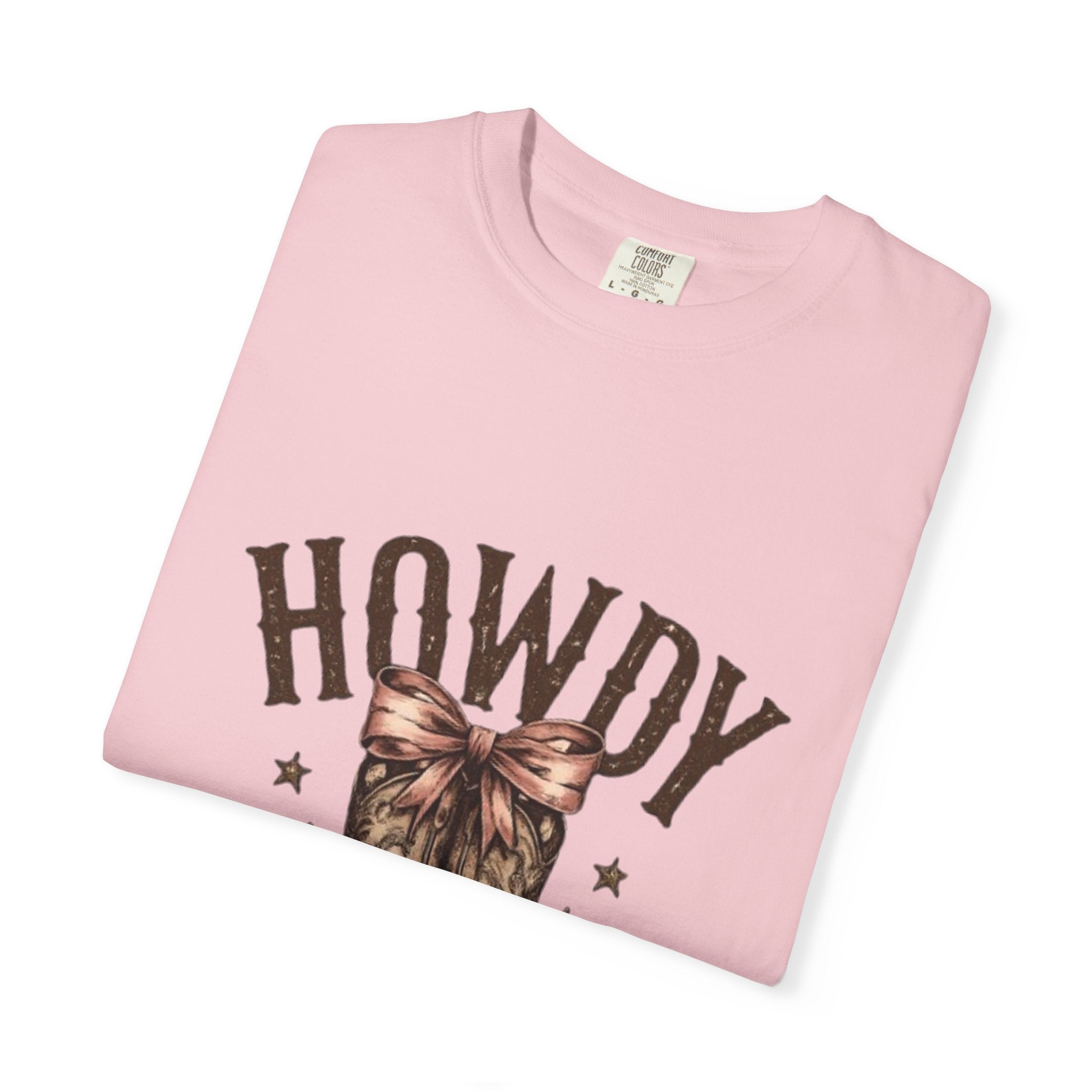 Howdy Cowboy Boots T-Shirt — Western Graphic Tee with Bow