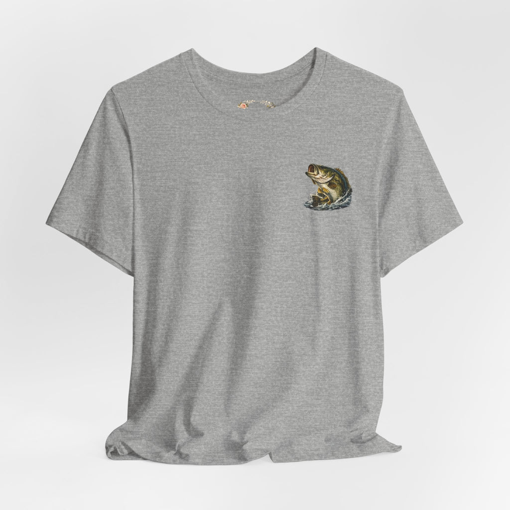 Fishing T-Shirt — "Wishin I Was Fishin" Vintage Bass Graphic