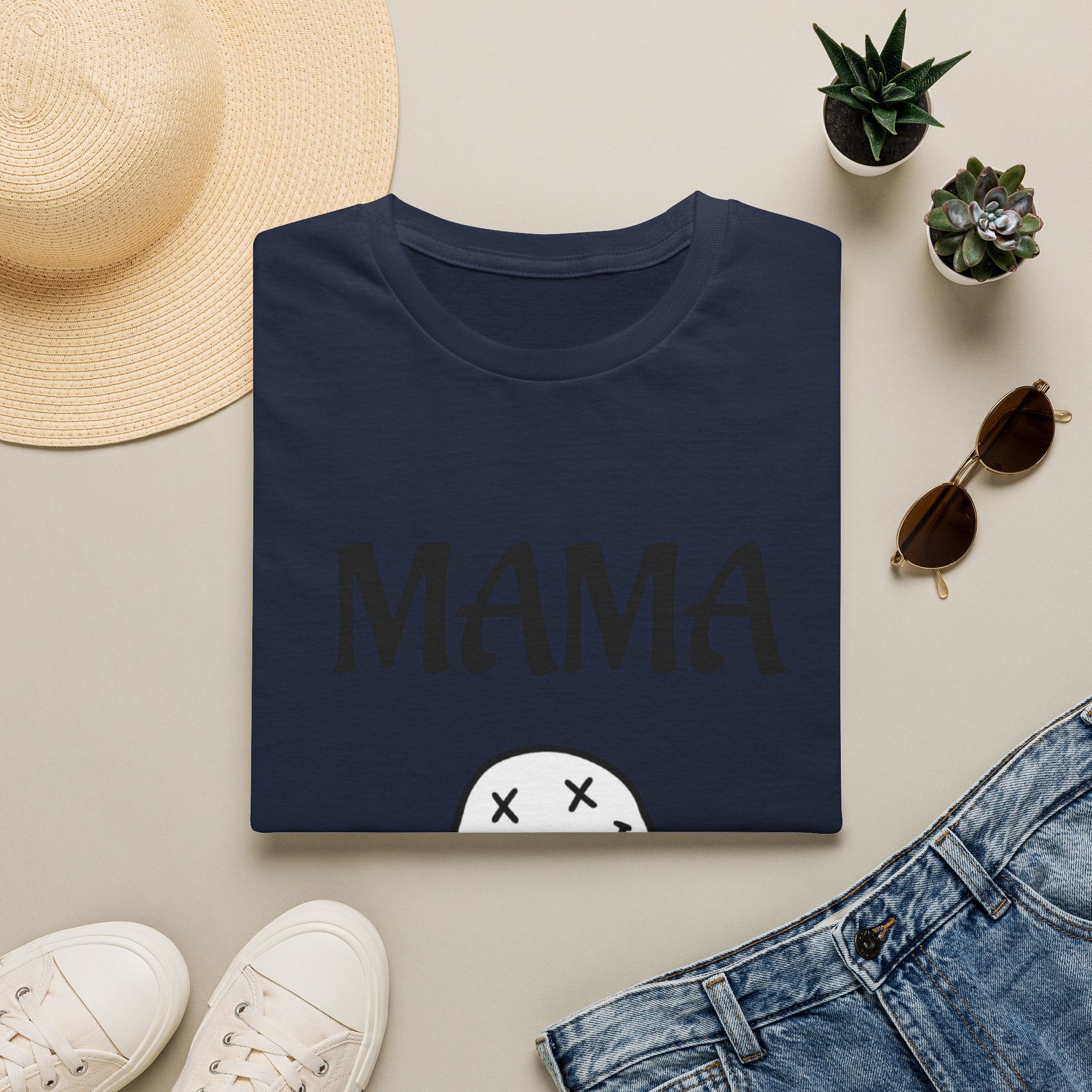 Mama Smiley Tee — Casual Graphic Mom T‑Shirt