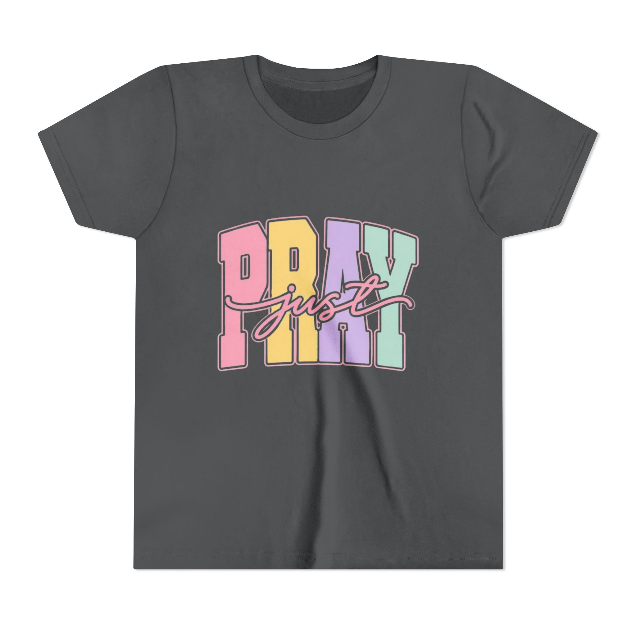 Youth Tee — "Just Pray" Pastel Graphic