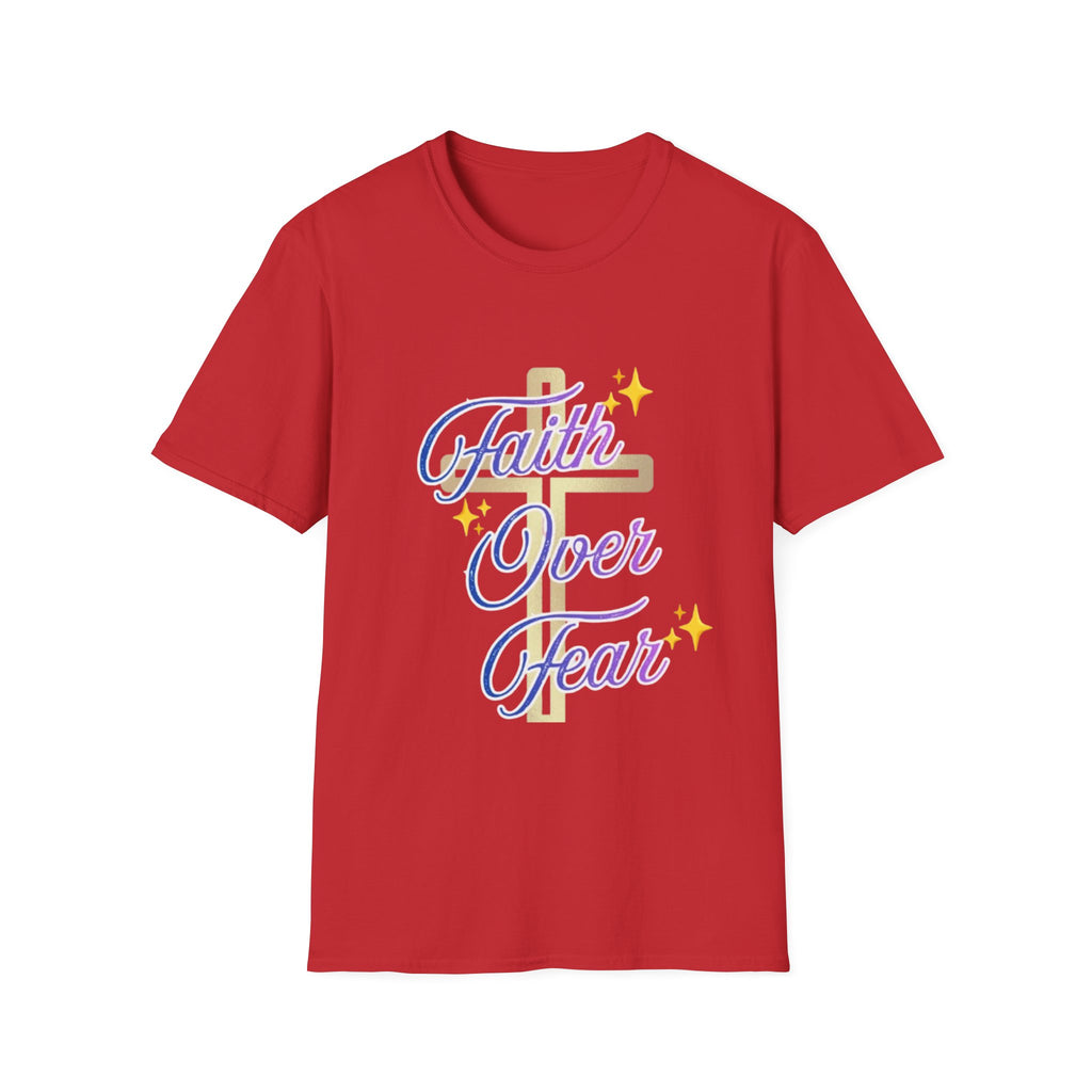 Faith Over Fear T-Shirt — Inspirational Christian Cross Tee